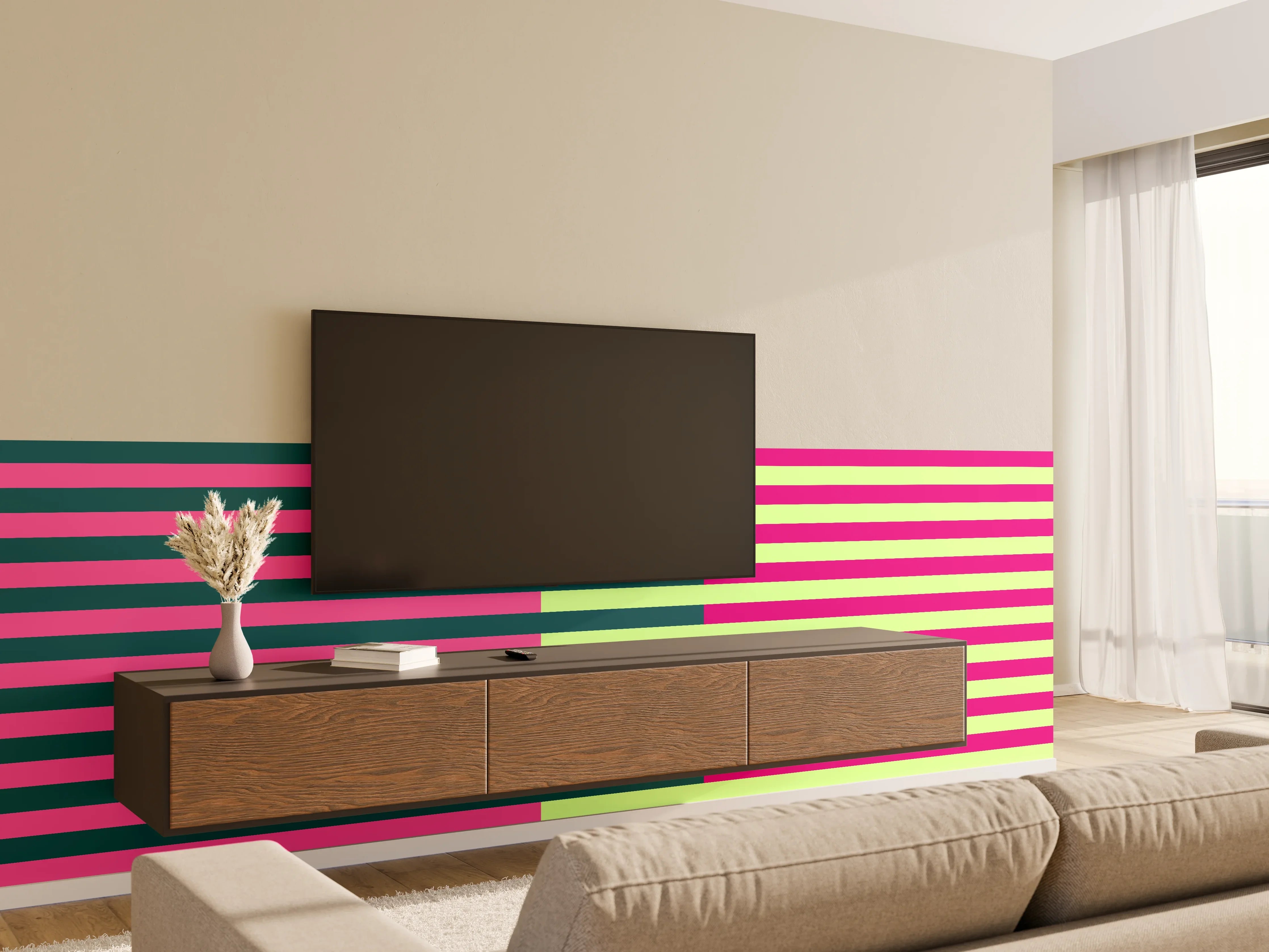 Wandverkleidung Wohnzimmer - The Neons - Multy Stripes - Lyra