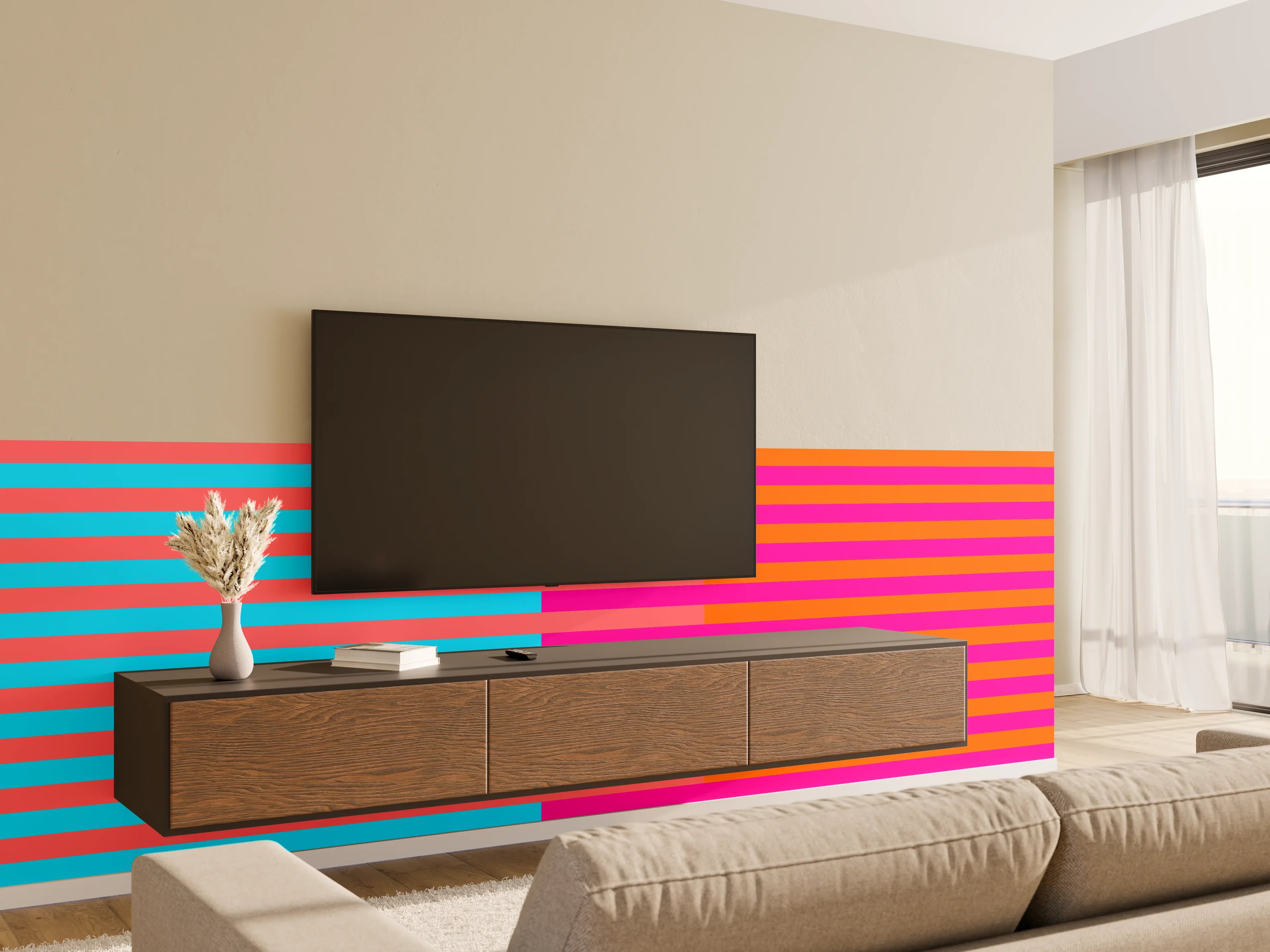 Wandverkleidung Wohnzimmer - The Neons - Multy Stripes - Nova