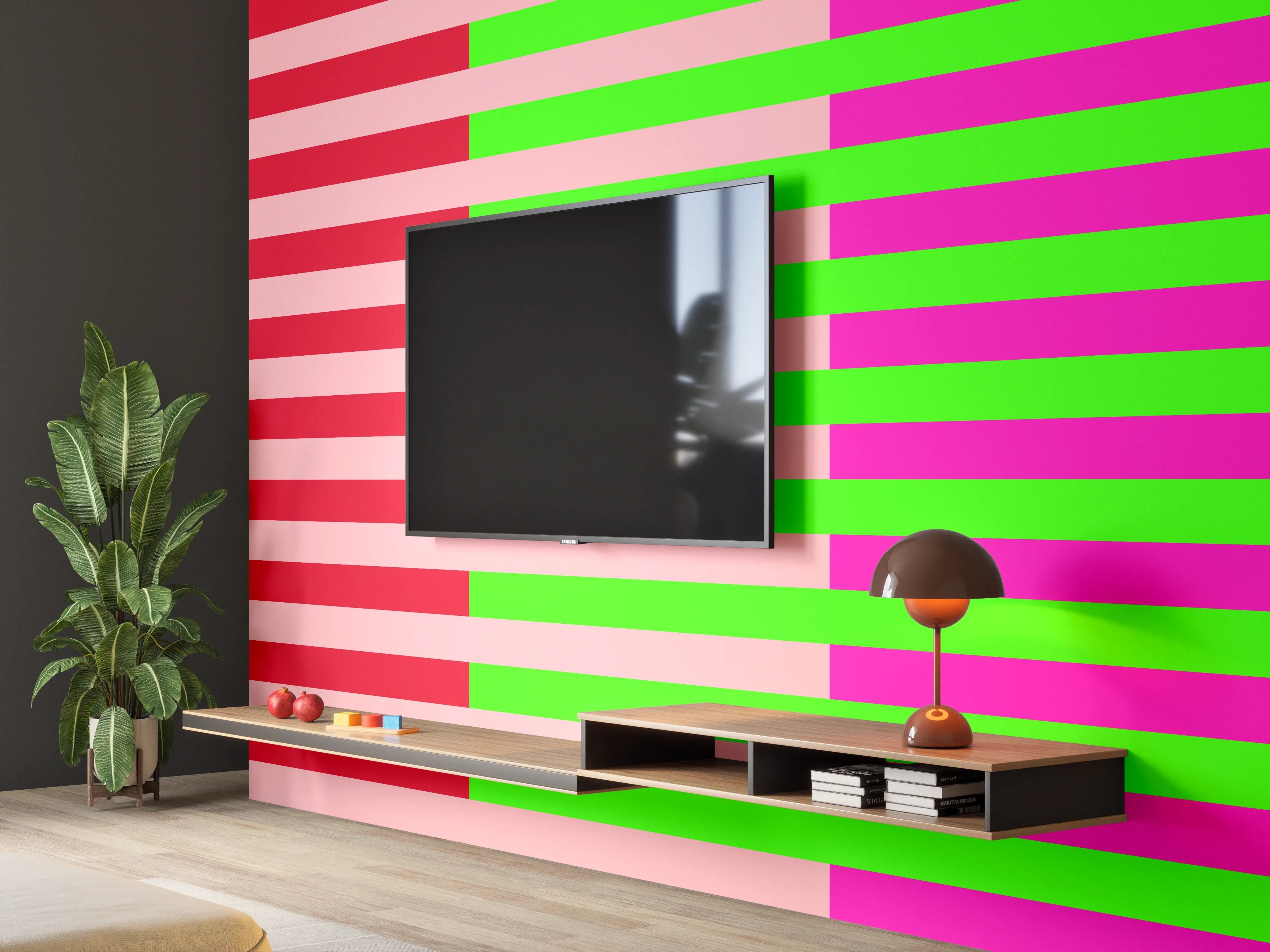Wandverkleidung Wohnzimmer - The Neons - Multy Stripes - Nox