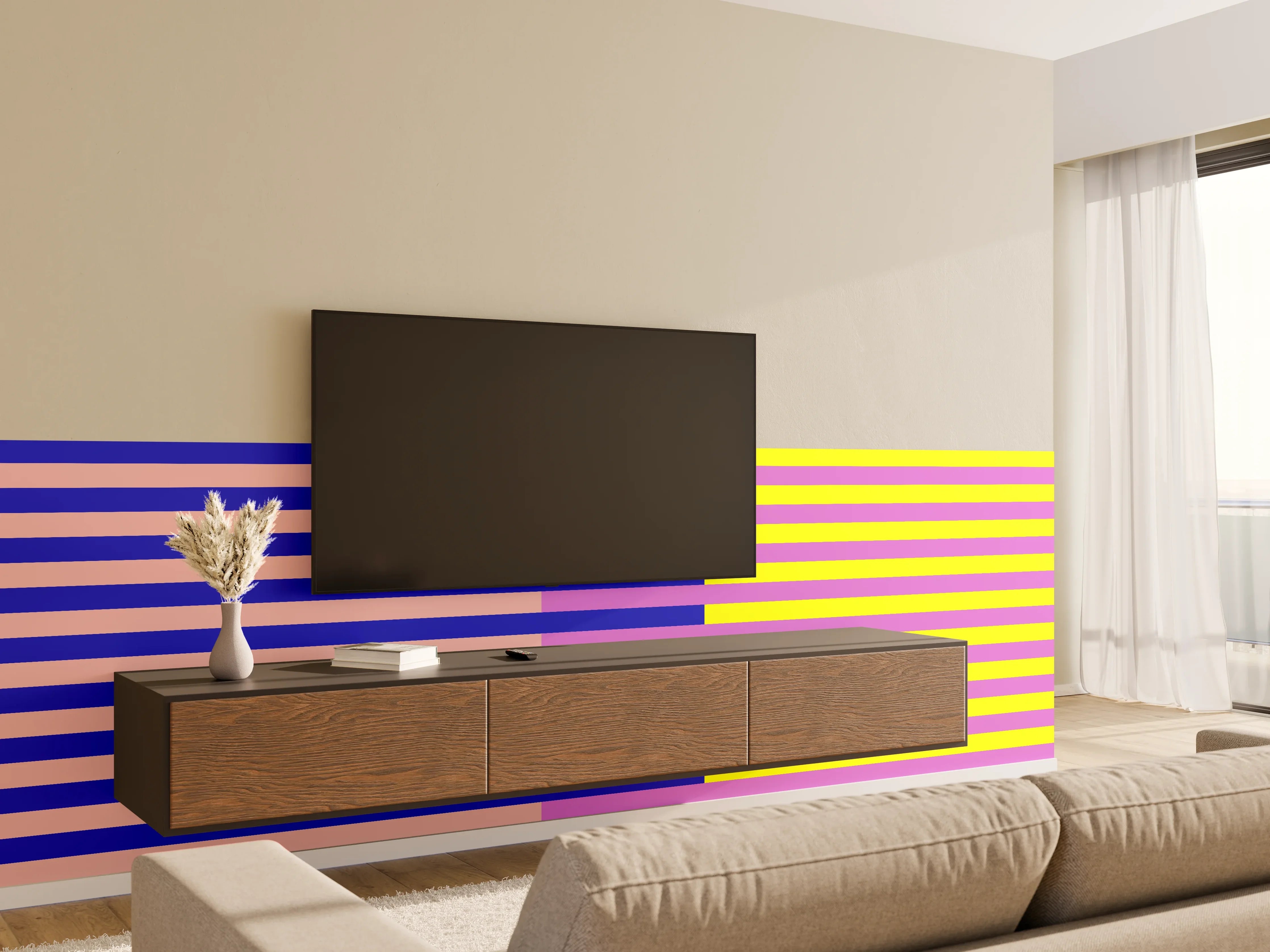 Wandverkleidung Wohnzimmer - The Neons - Multy Stripes - Stellar