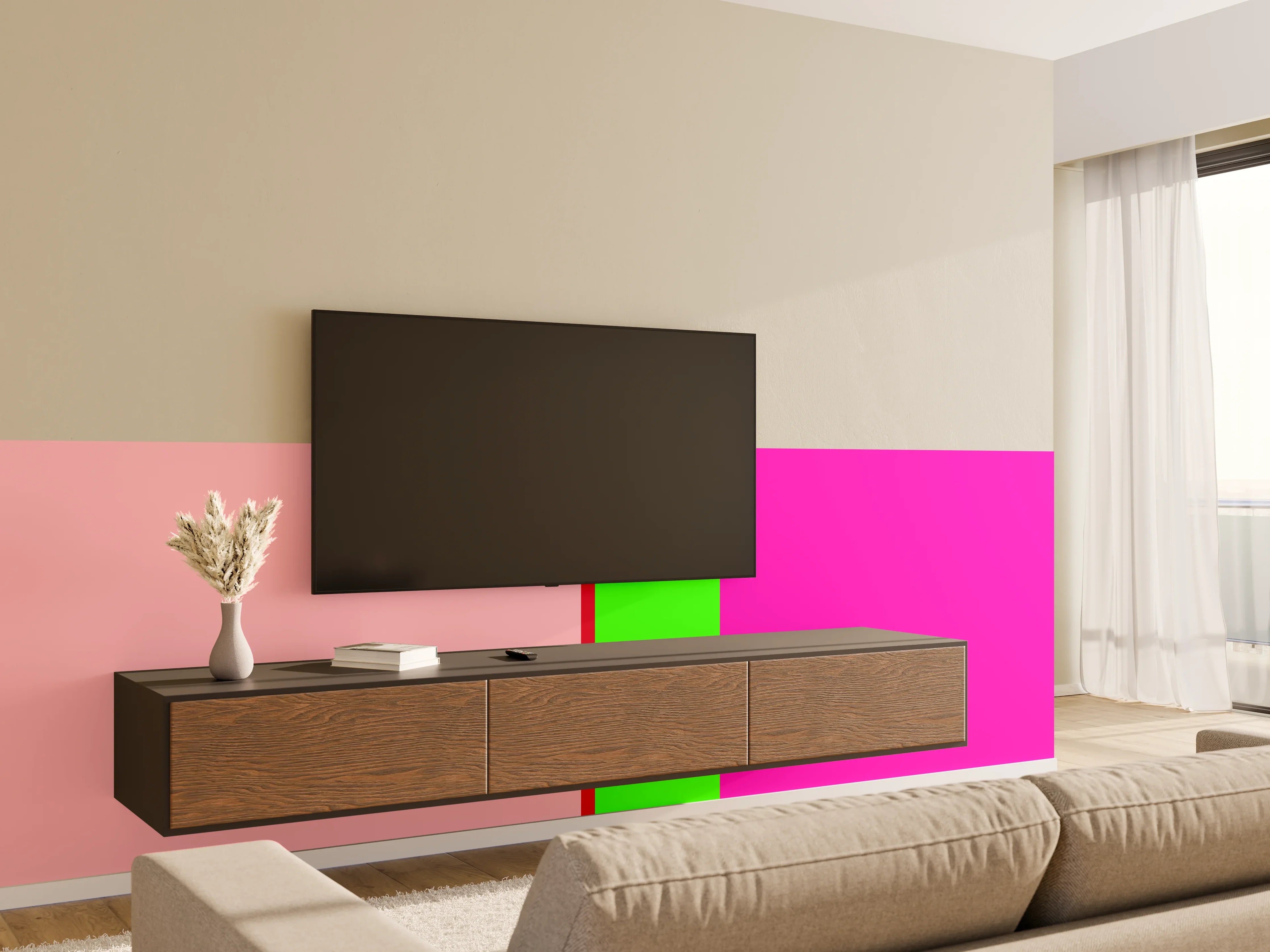 Wandverkleidung Wohnzimmer - The Neons - Vertikal - Nox