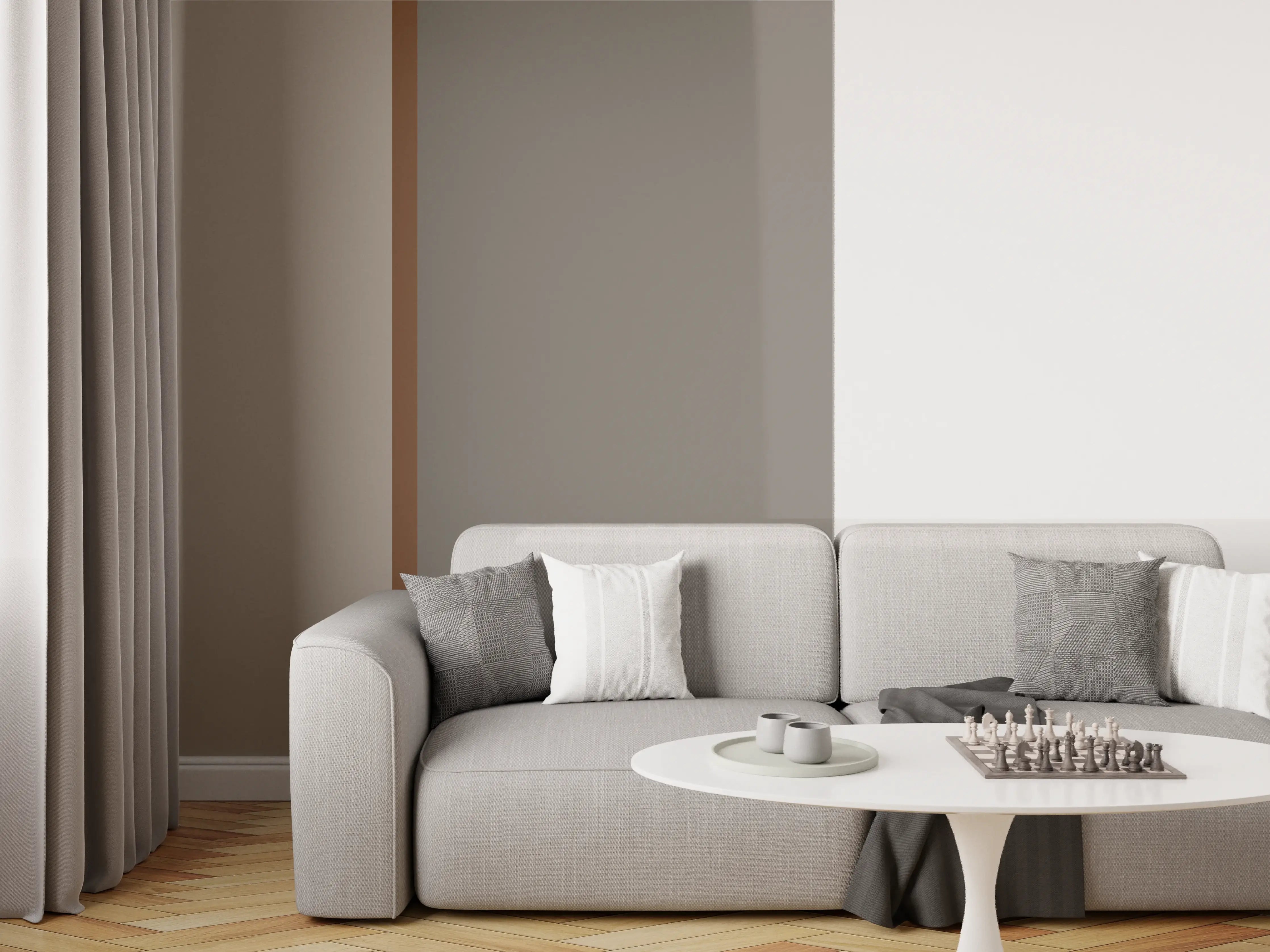 Wandverkleidung Wohnzimmer - The Nudes - Easy Vertikal - Ash