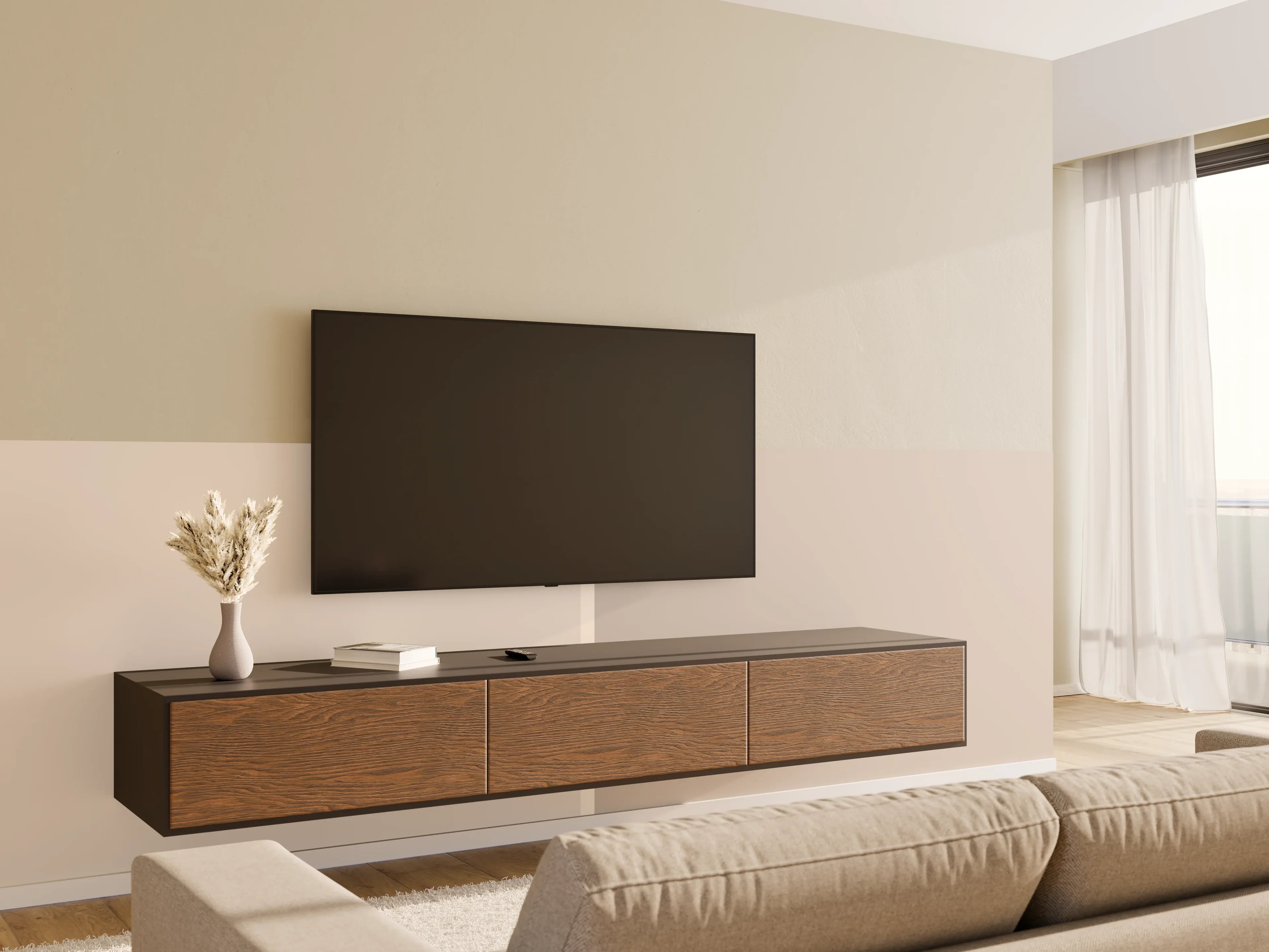 Wandverkleidung Wohnzimmer - The Nudes - Easy Vertikal - Latte