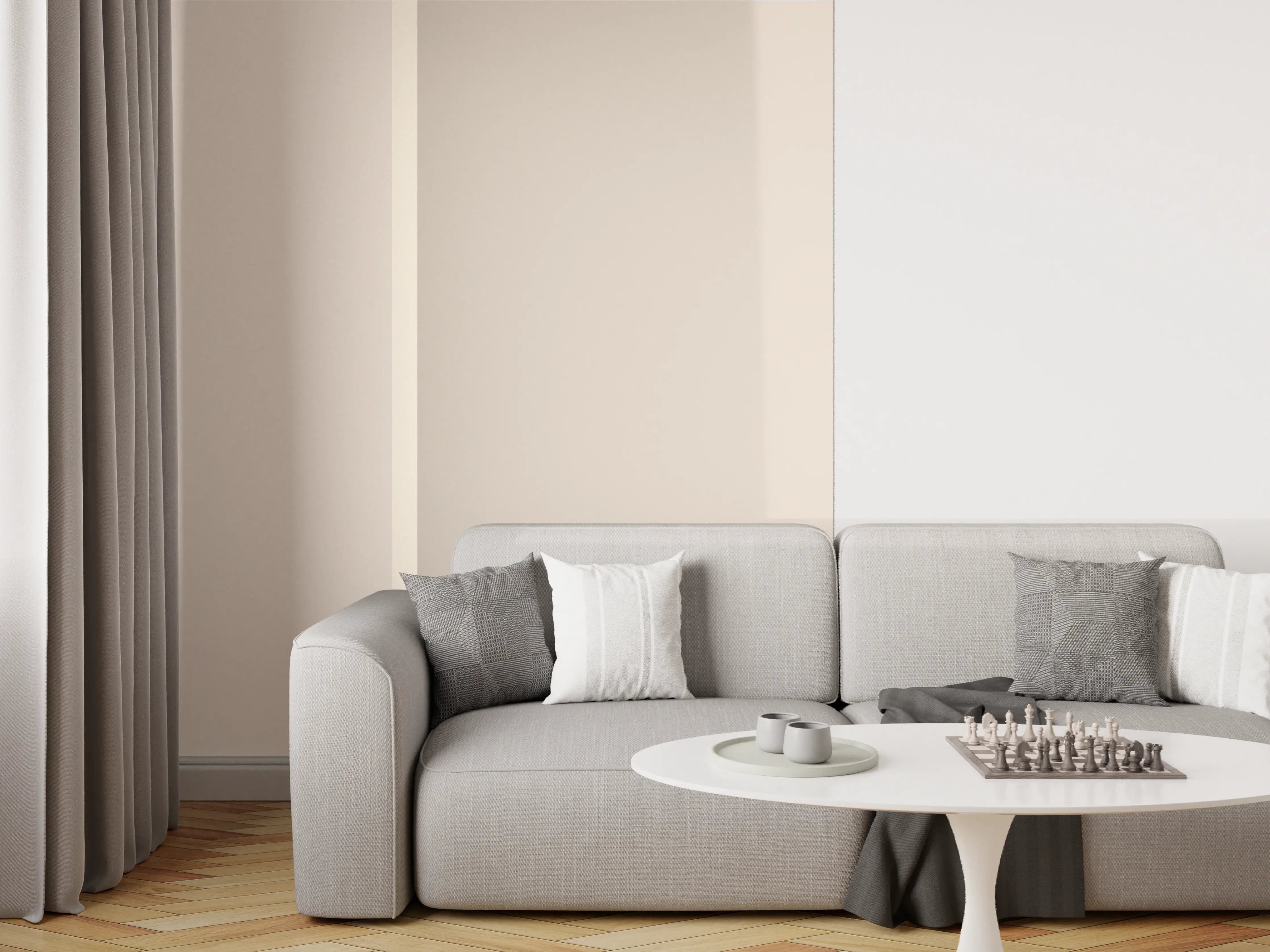 Wandverkleidung Wohnzimmer - The Nudes - Easy Vertikal - Latte