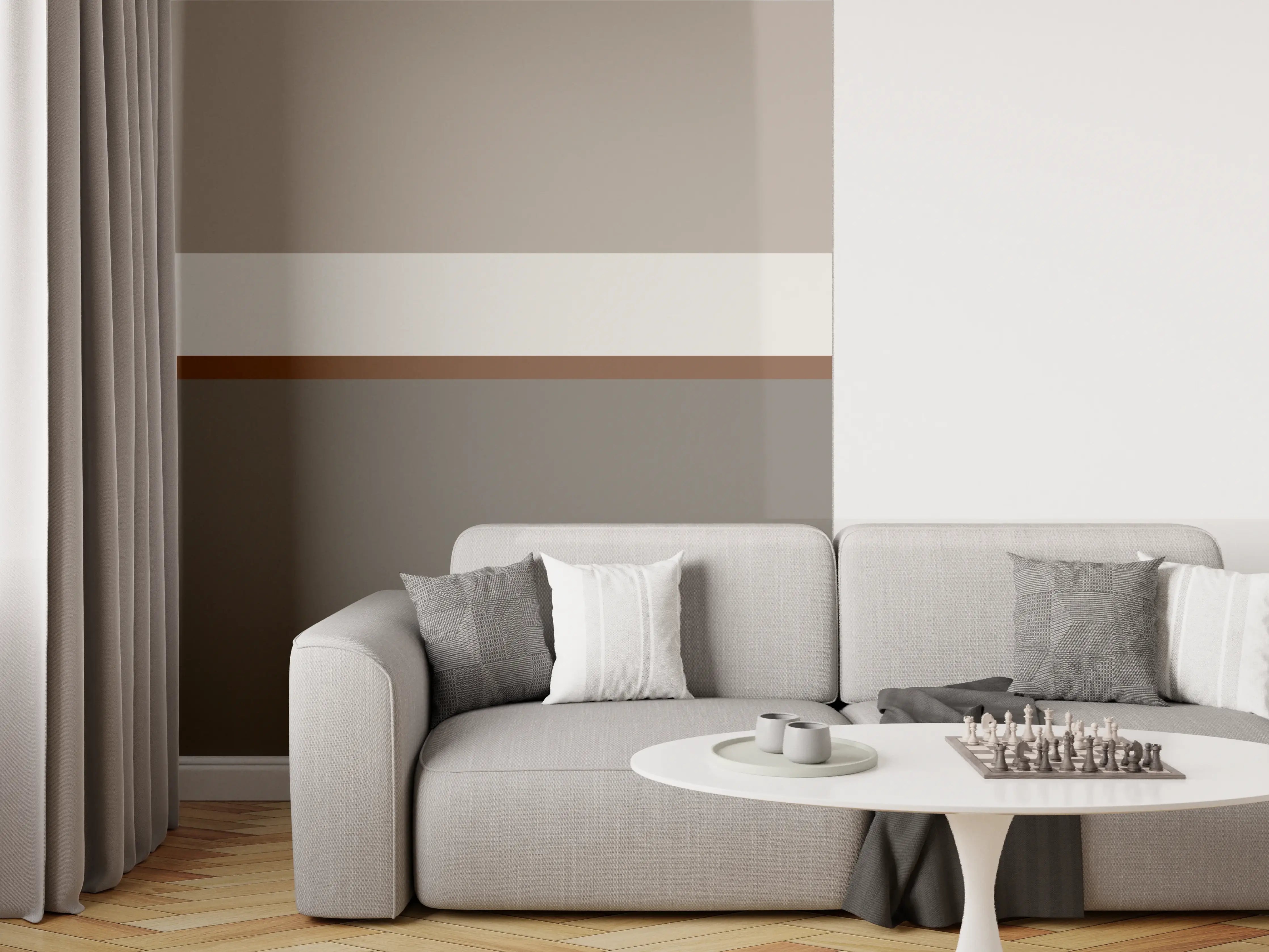 Wandverkleidung Wohnzimmer - The Nudes - Horizontal - Ash