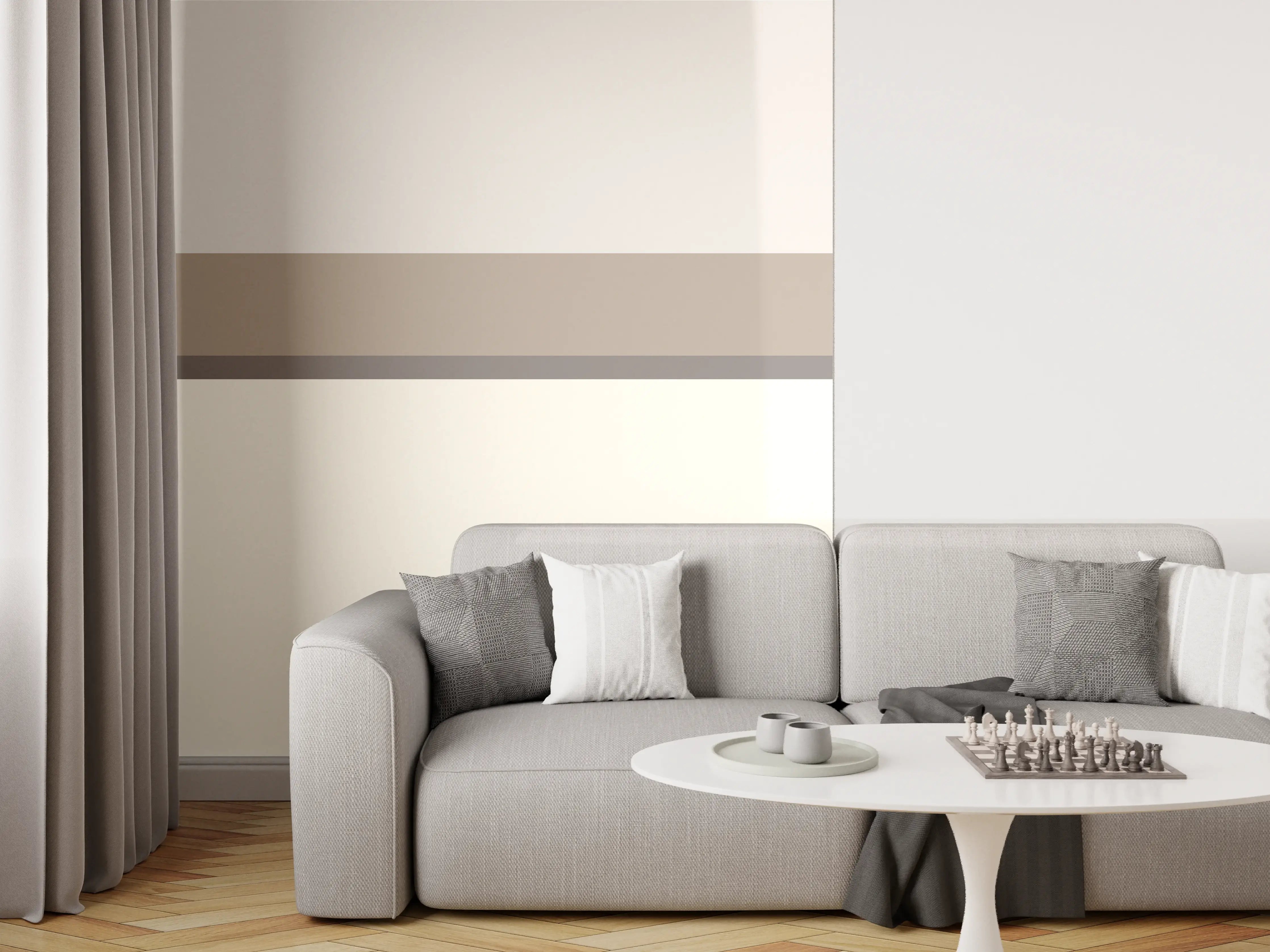 Wandverkleidung Wohnzimmer - The Nudes - Horizontal - Fog