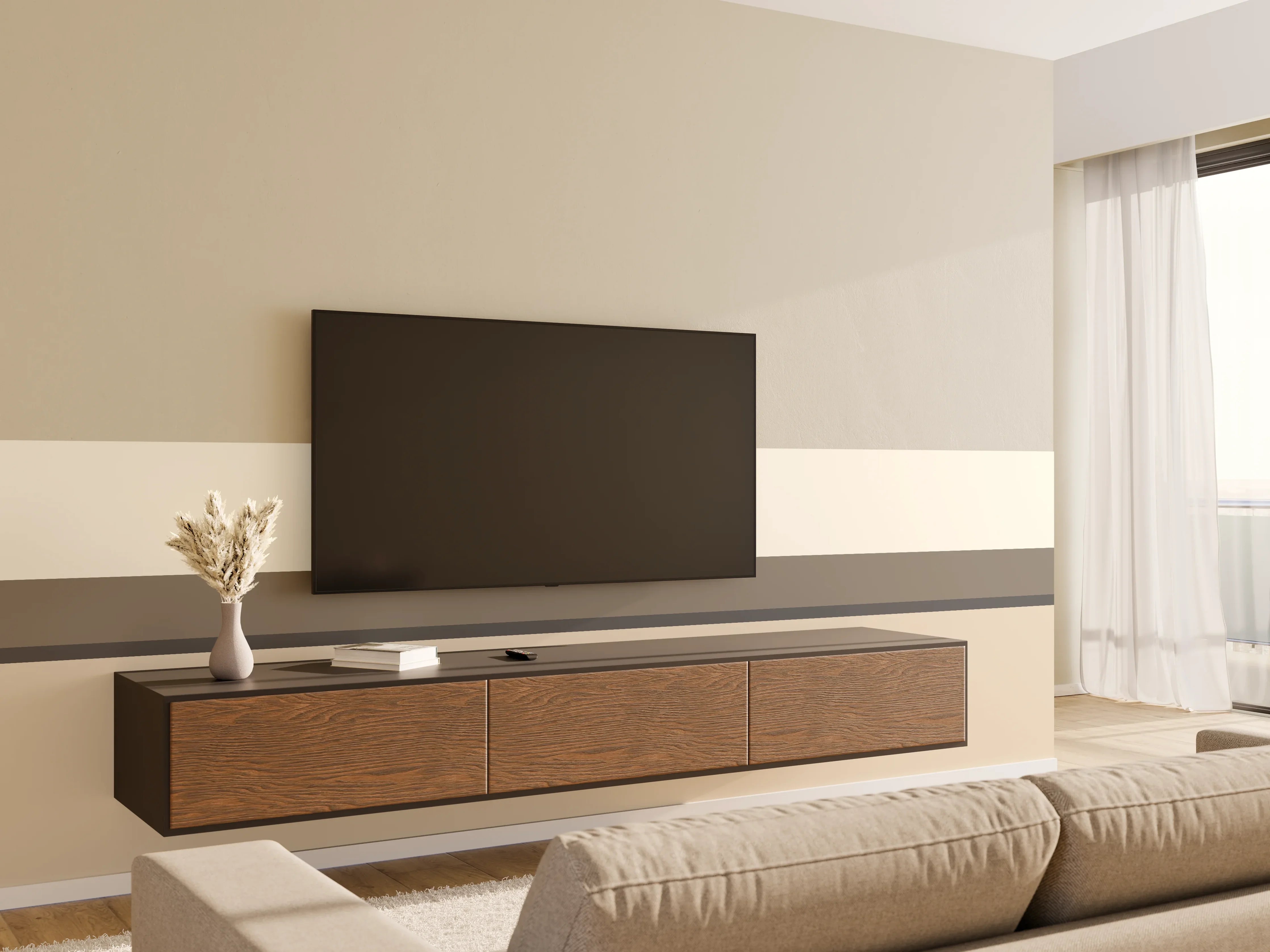 Wandverkleidung Wohnzimmer - The Nudes - Horizontal - Toffee