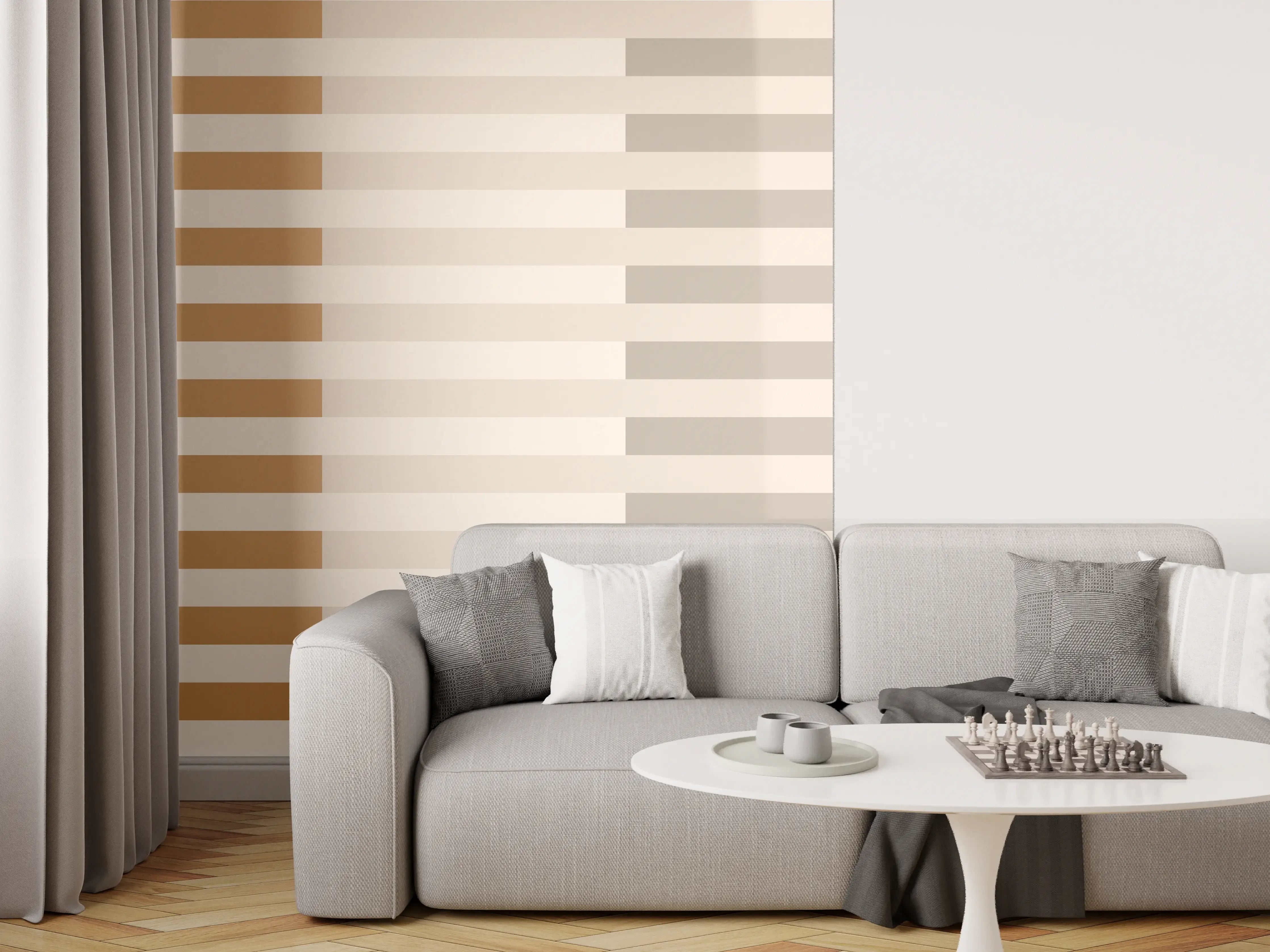 Wandverkleidung Wohnzimmer - The Nudes - Multy Stripes - Caramel