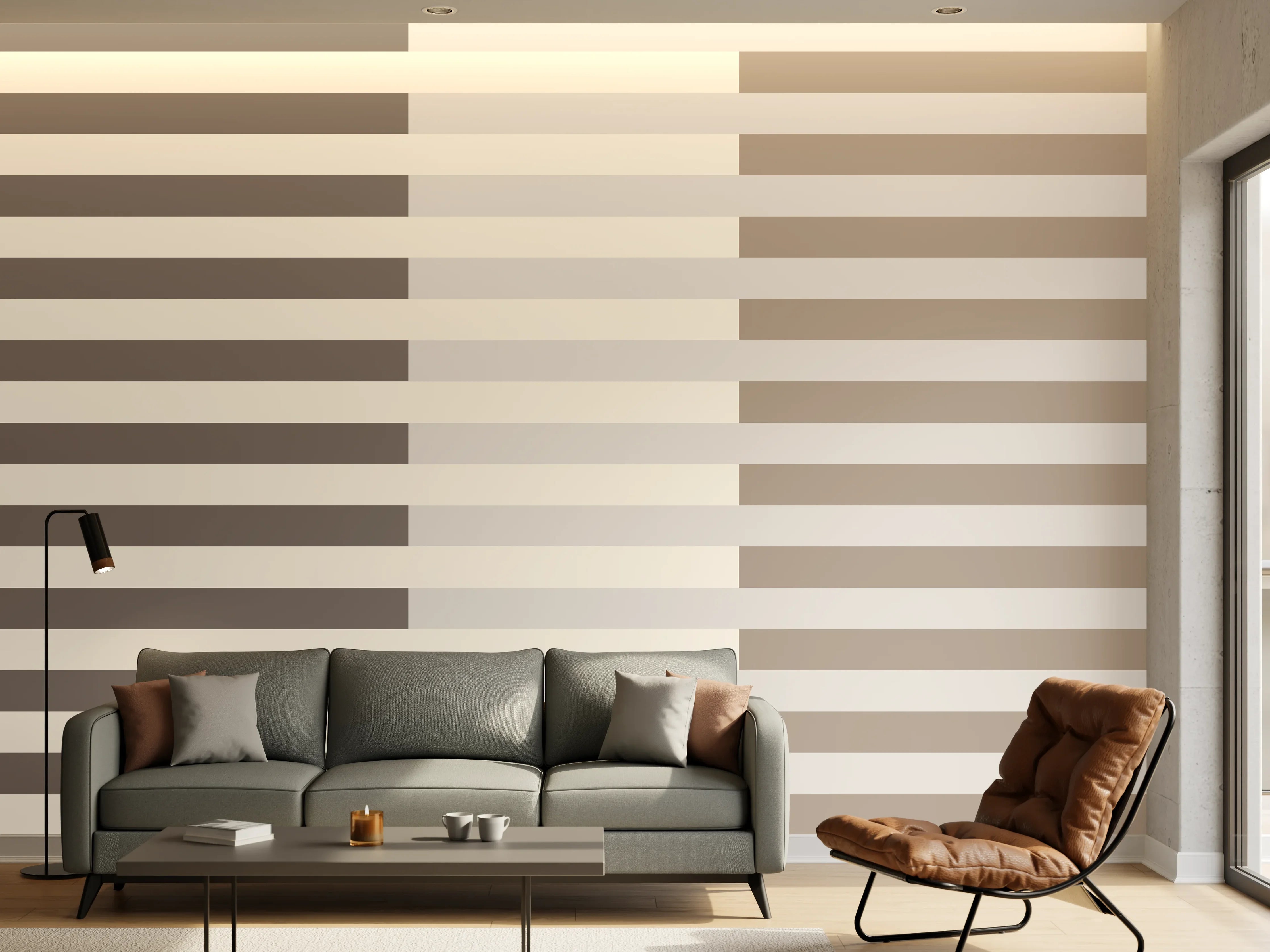 Wandverkleidung Wohnzimmer - The Nudes - Multy Stripes - Fog