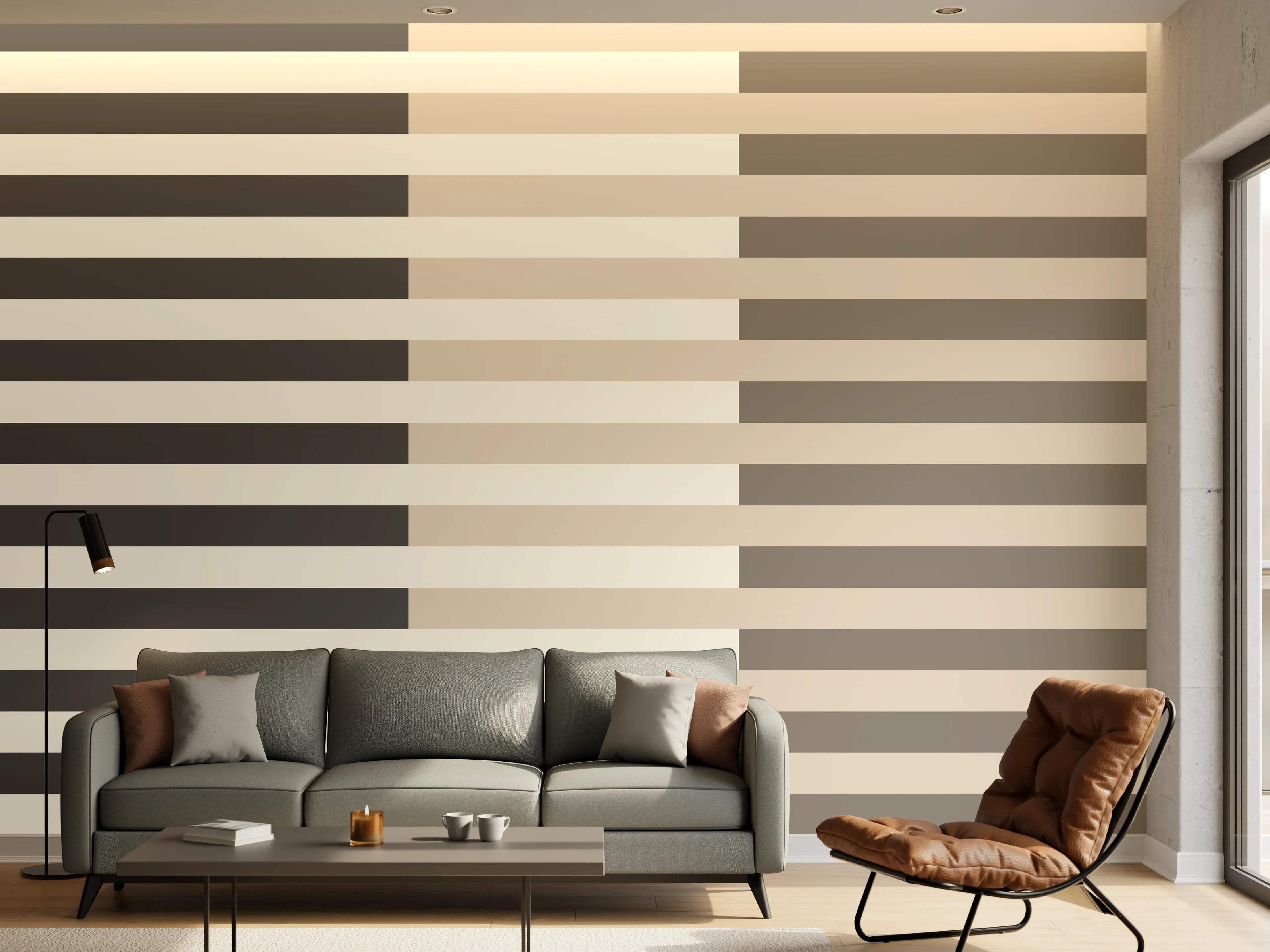 Wandverkleidung Wohnzimmer - The Nudes - Multy Stripes - Toffee