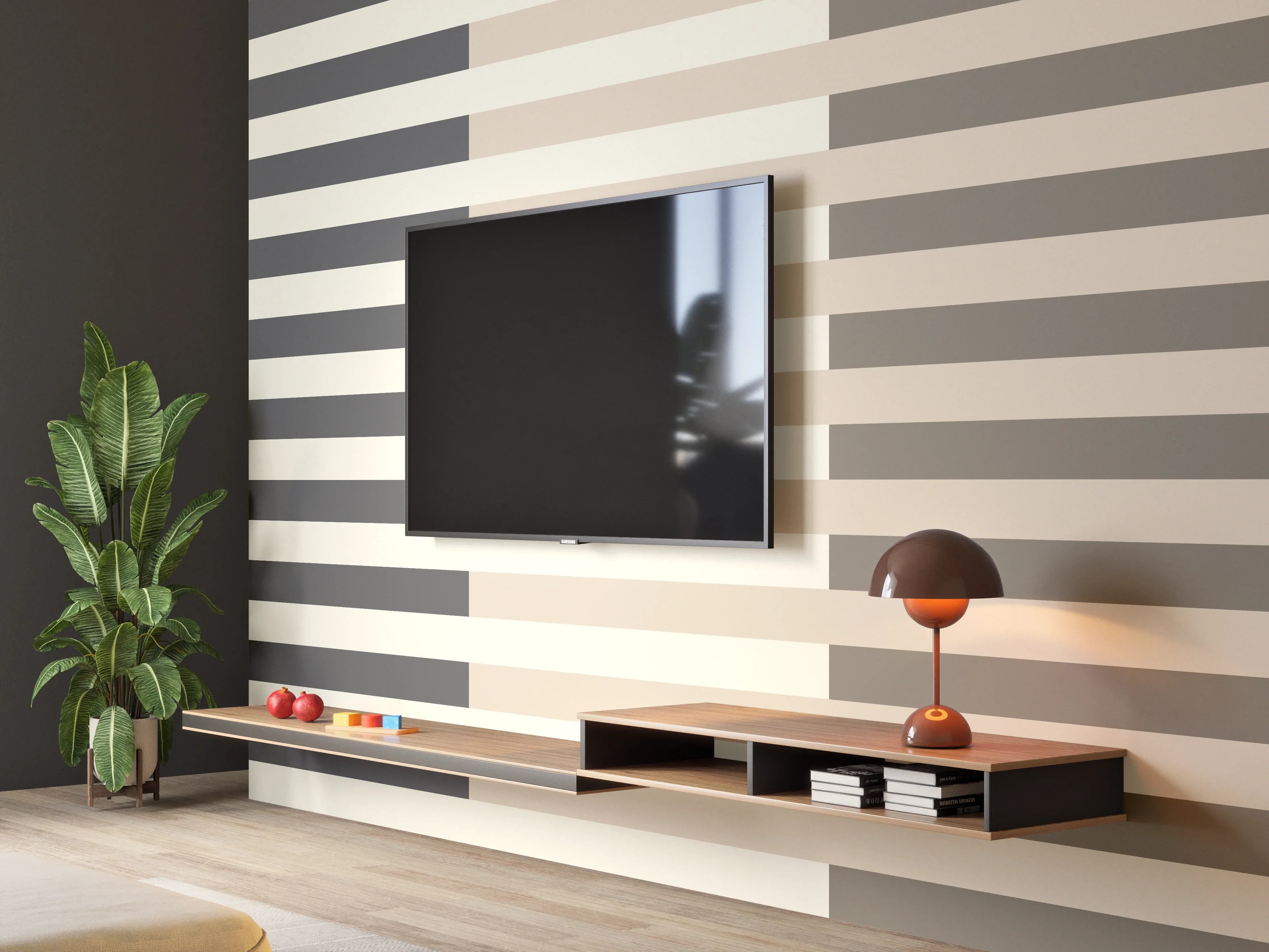 Wandverkleidung Wohnzimmer - The Nudes - Multy Stripes - Toffee