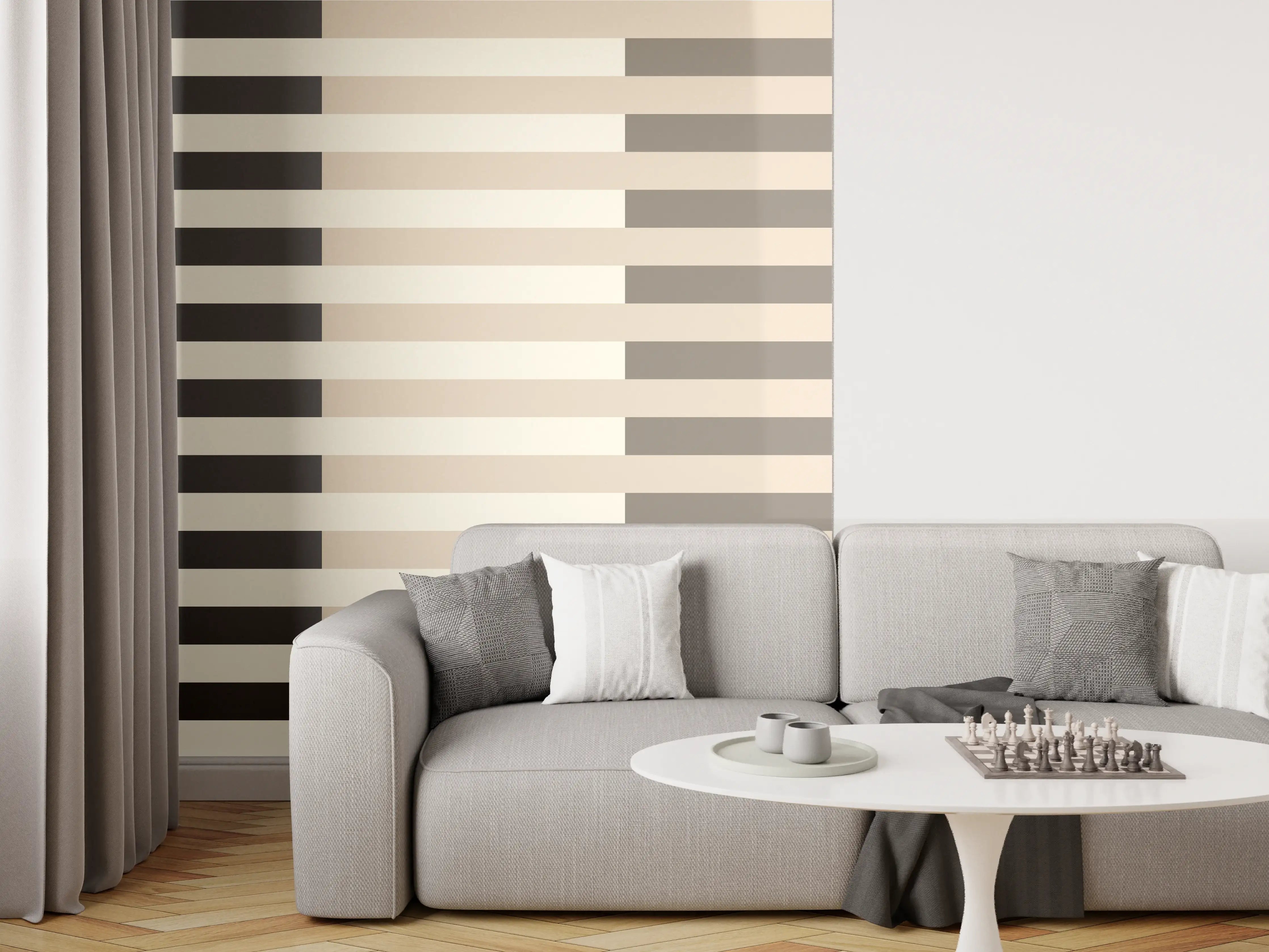Wandverkleidung Wohnzimmer - The Nudes - Multy Stripes - Toffee