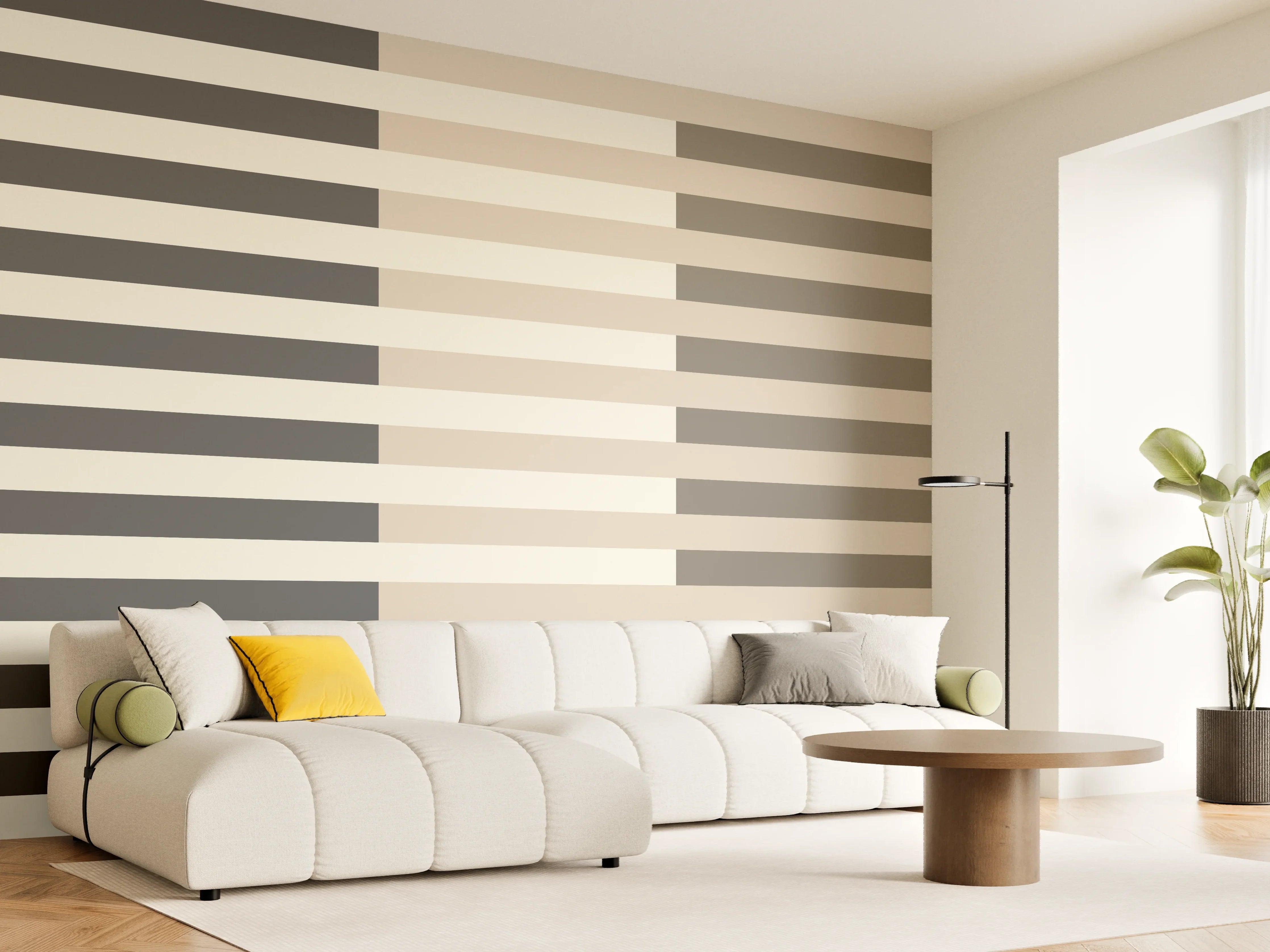 Wandverkleidung Wohnzimmer - The Nudes - Multy Stripes - Toffee
