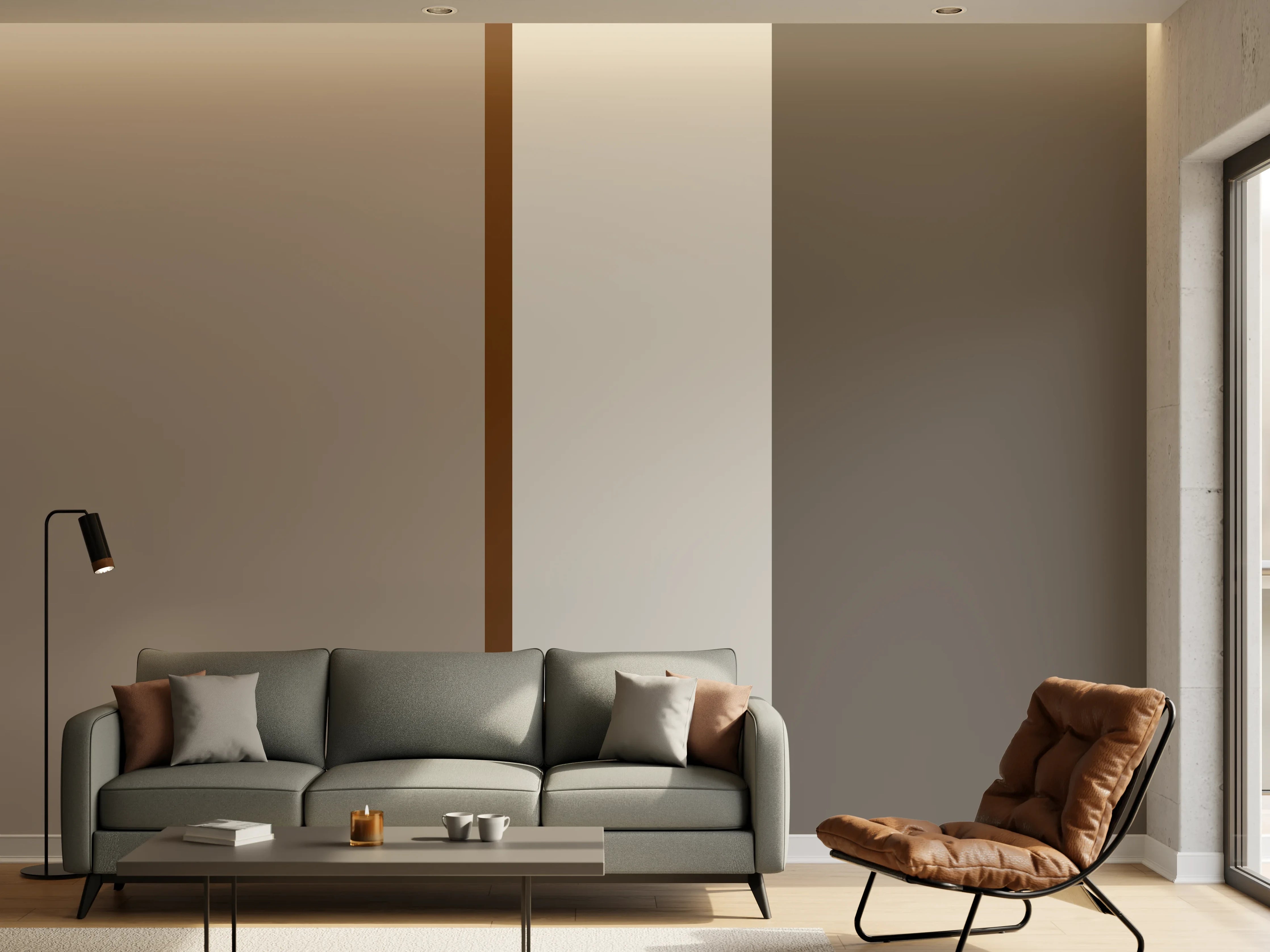 Wandverkleidung Wohnzimmer - The Nudes - Vertikal - Ash