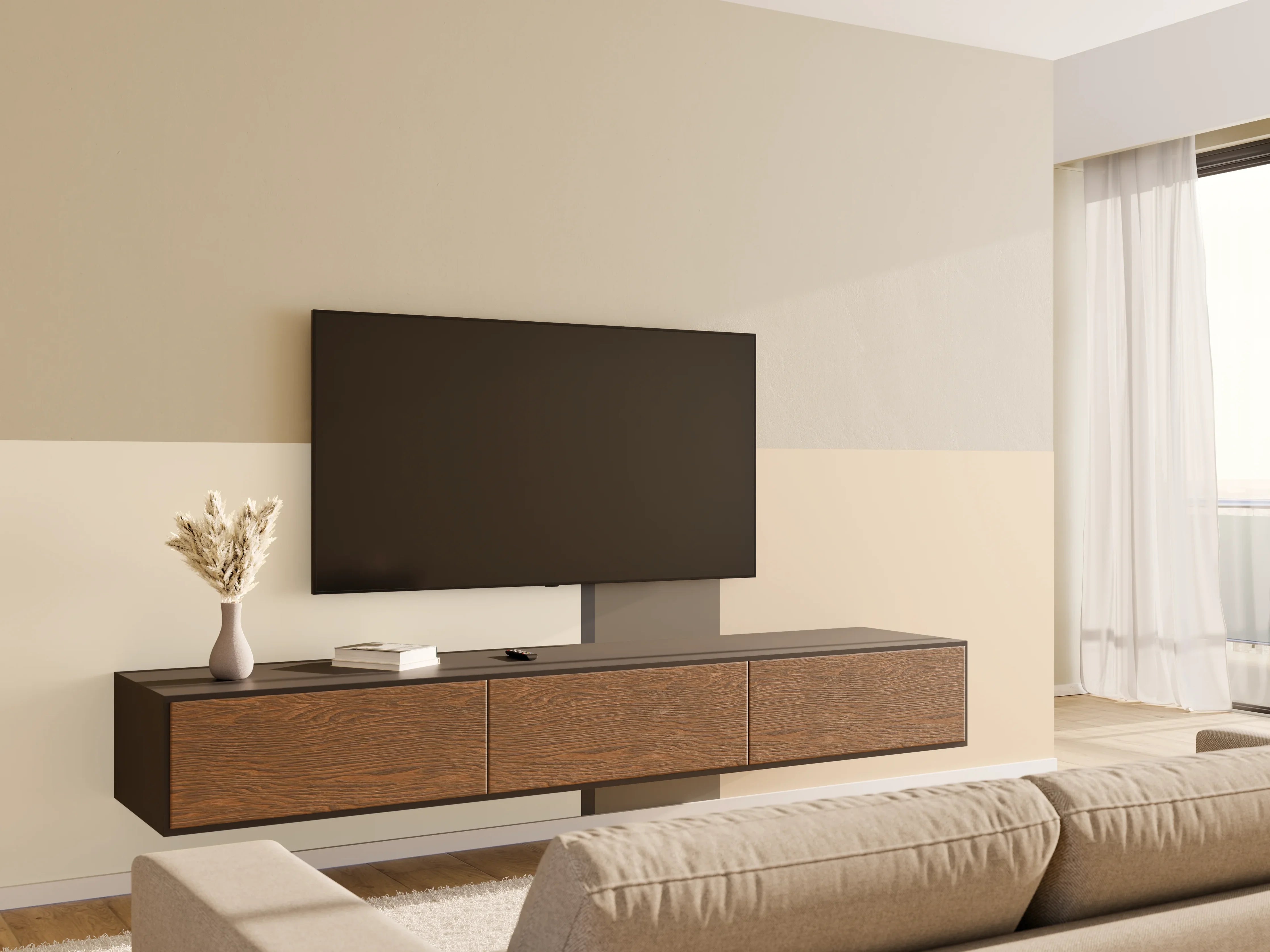 Wandverkleidung Wohnzimmer - The Nudes - Vertikal - Toffee