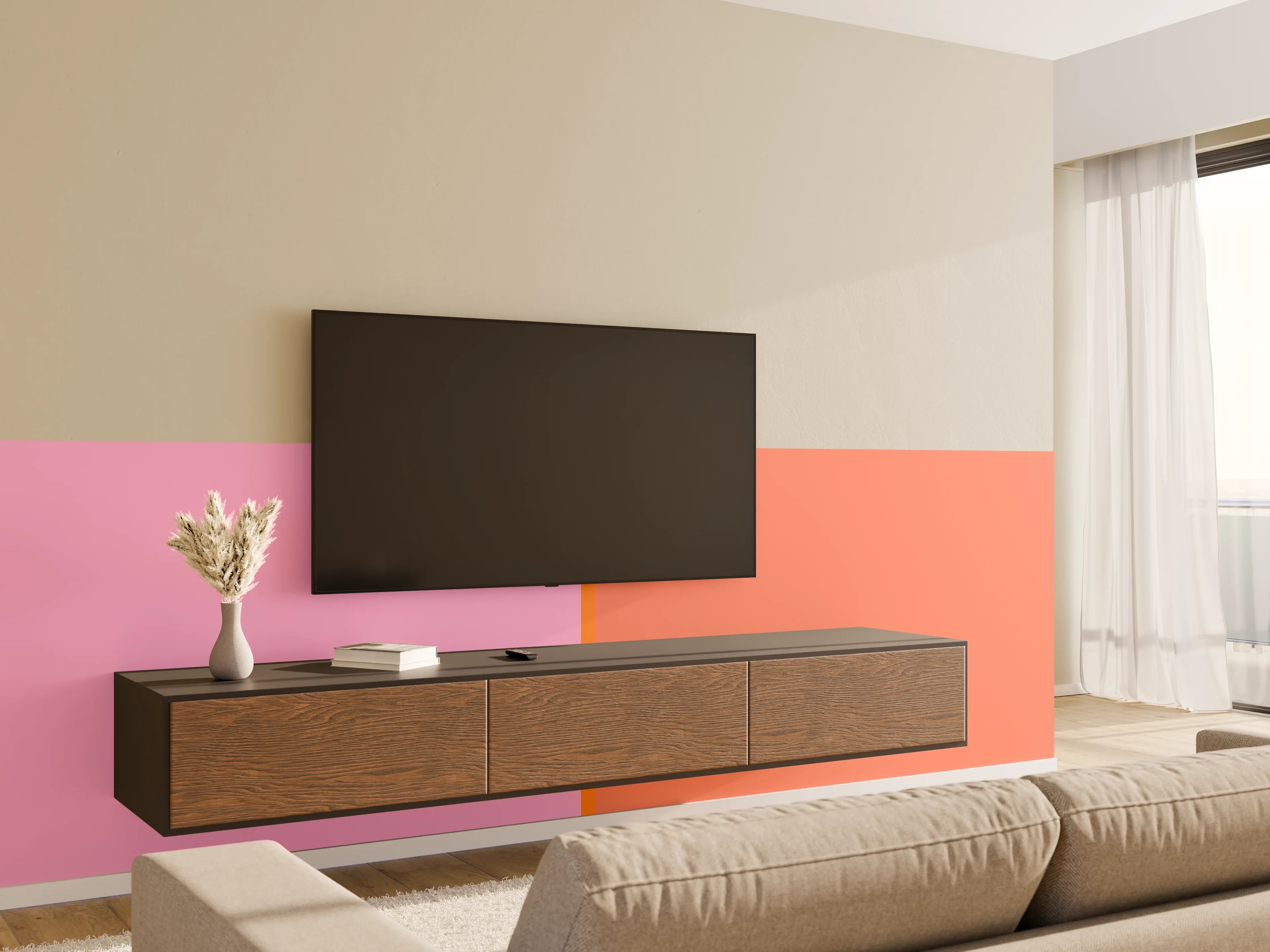 Wandverkleidung Wohnzimmer - The Oranges - Easy Vertical - Coral