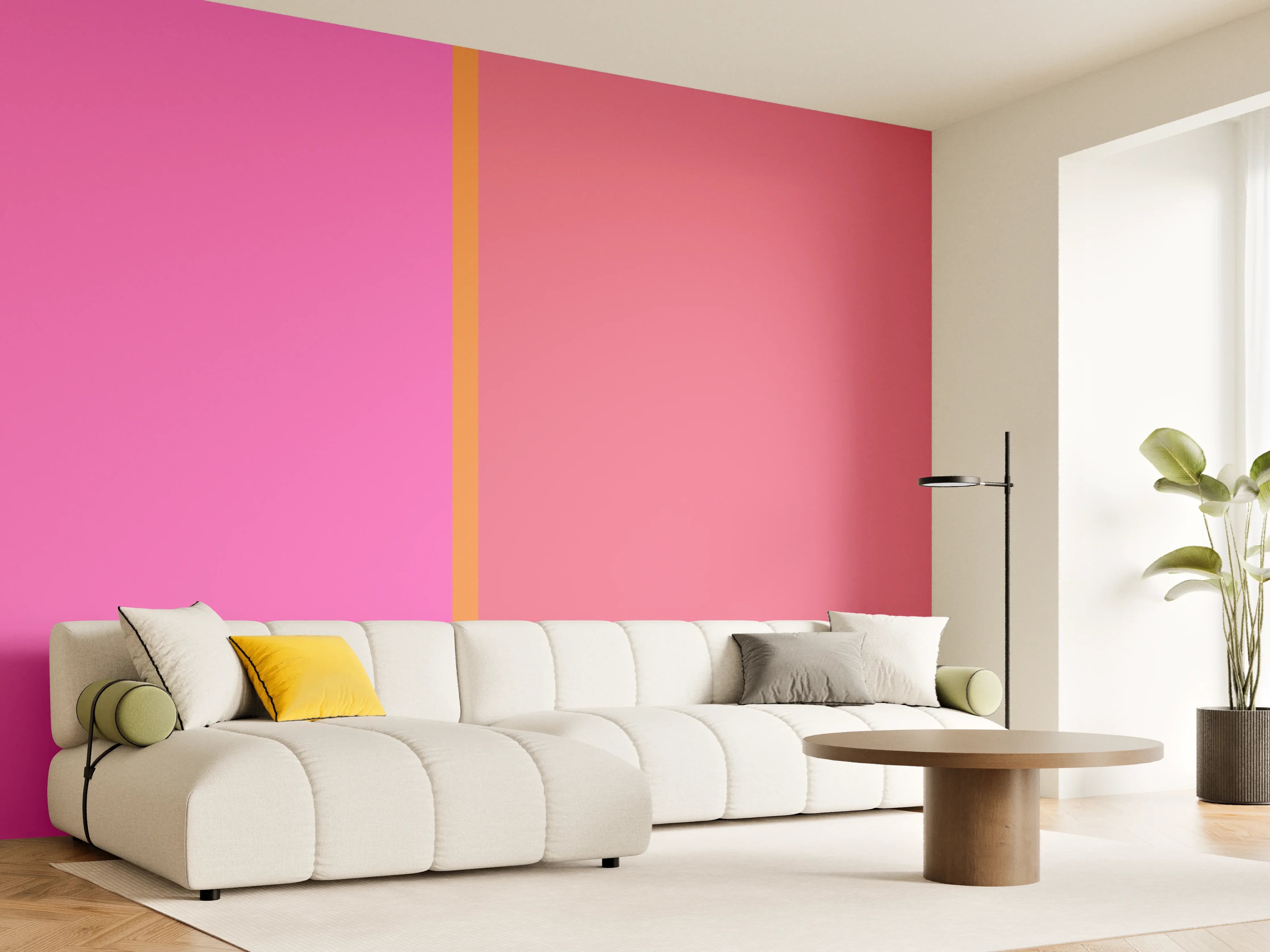 Wandverkleidung Wohnzimmer - The Oranges - Easy Vertical - Fuchsia