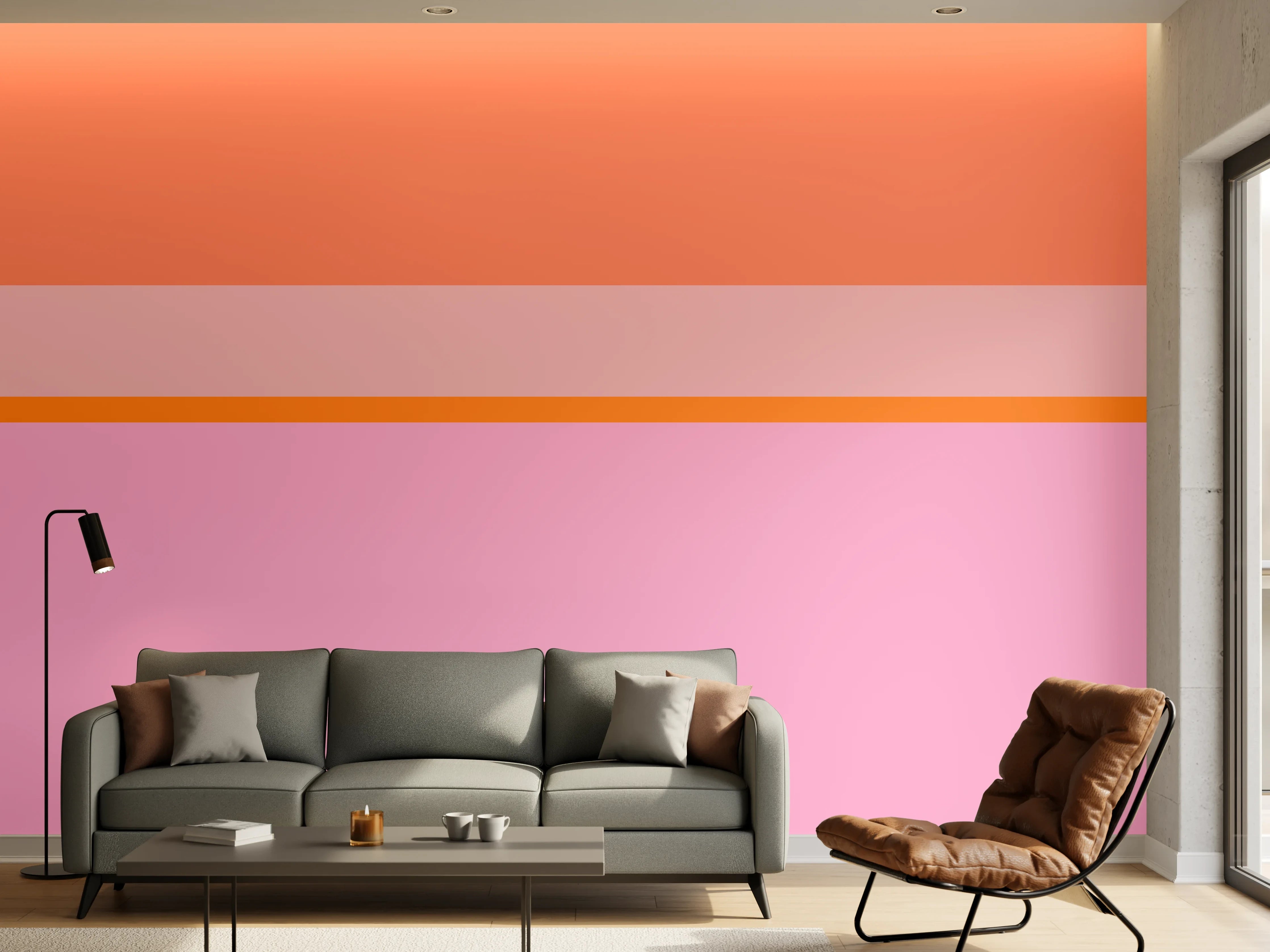 Wandverkleidung Wohnzimmer - The Oranges - Horizontal - Coral