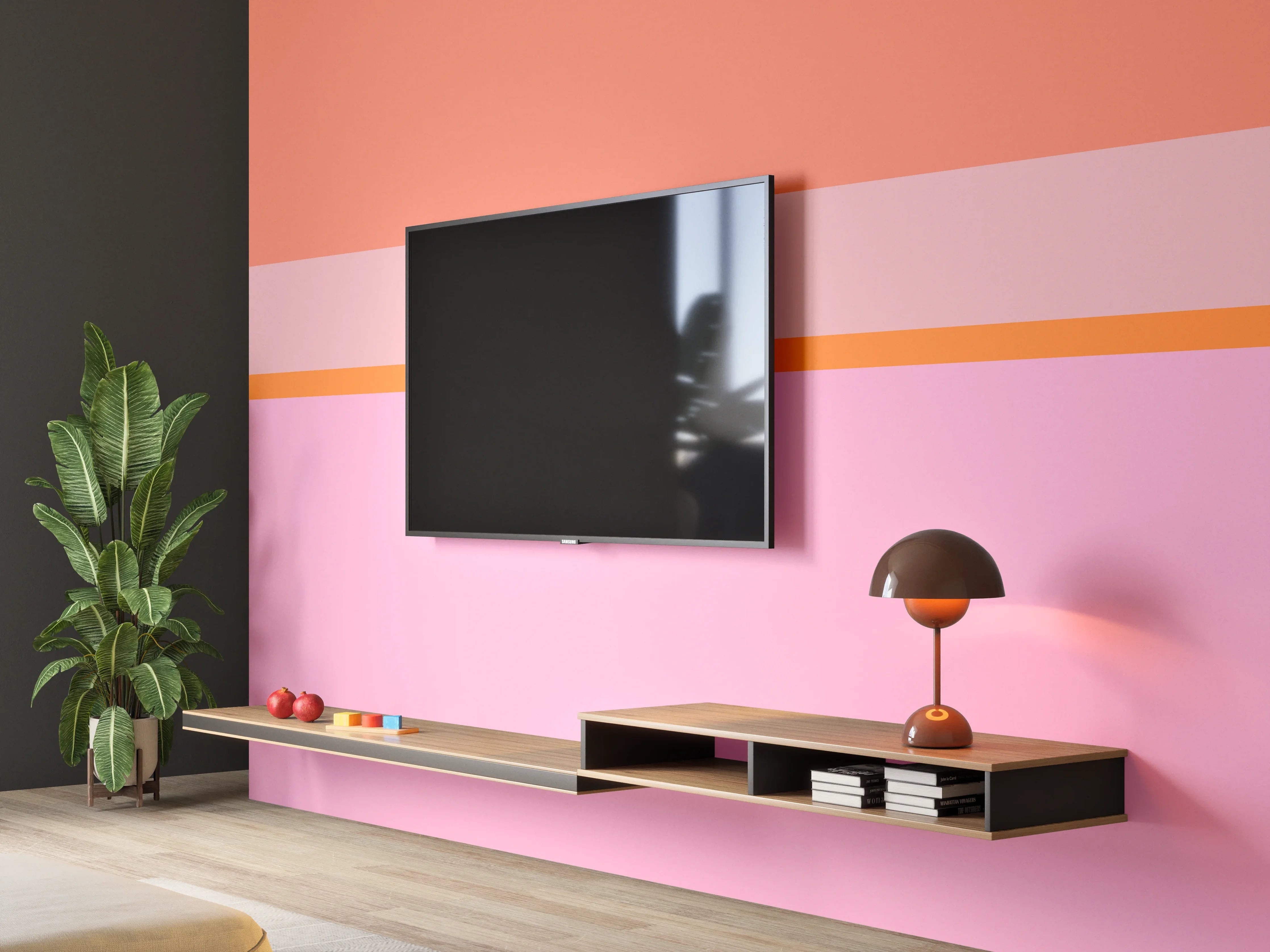 Wandverkleidung Wohnzimmer - The Oranges - Horizontal - Coral