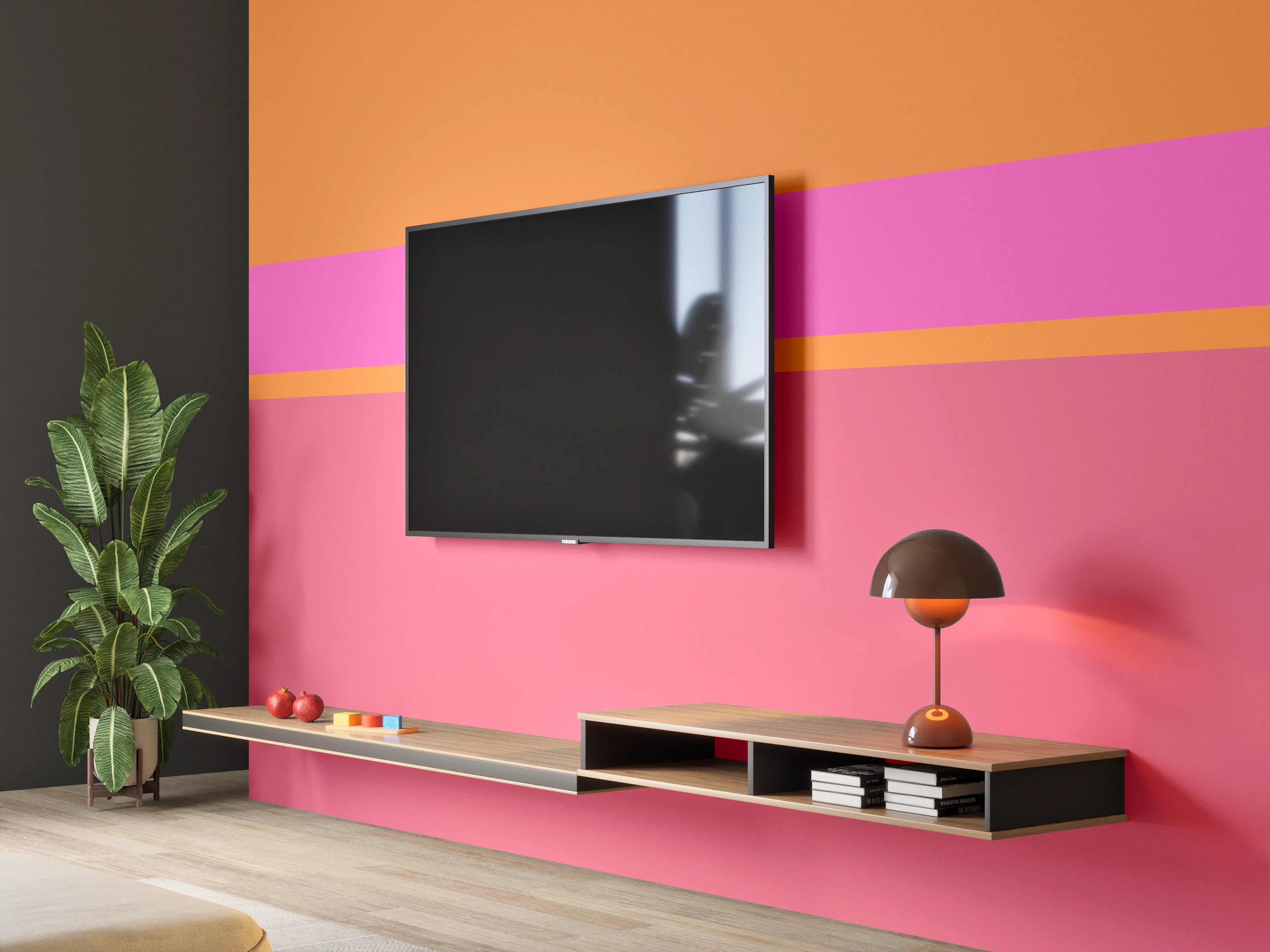 Wandverkleidung Wohnzimmer - The Oranges - Horizontal - Fuchsia