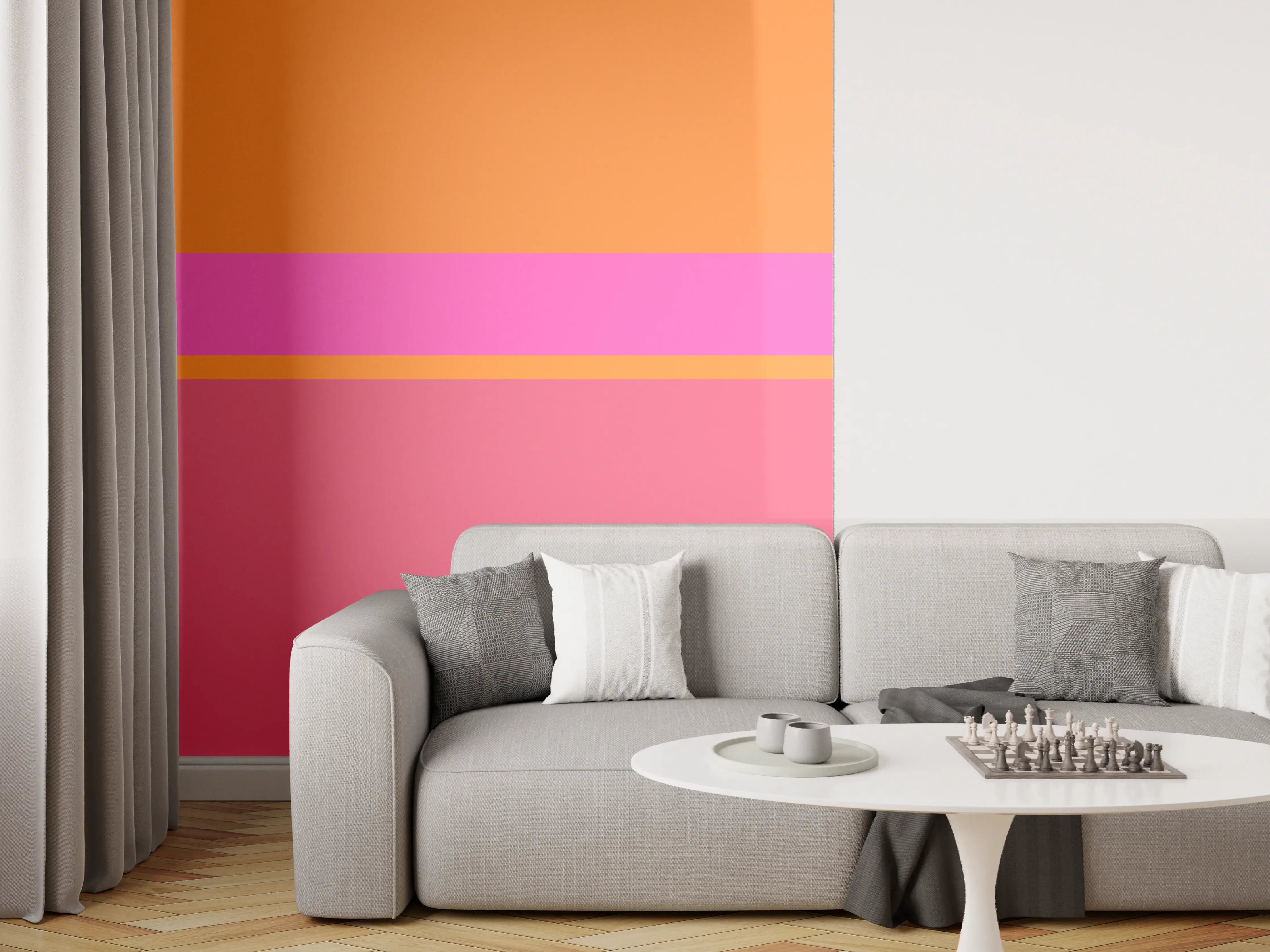 Wandverkleidung Wohnzimmer - The Oranges - Horizontal - Fuchsia