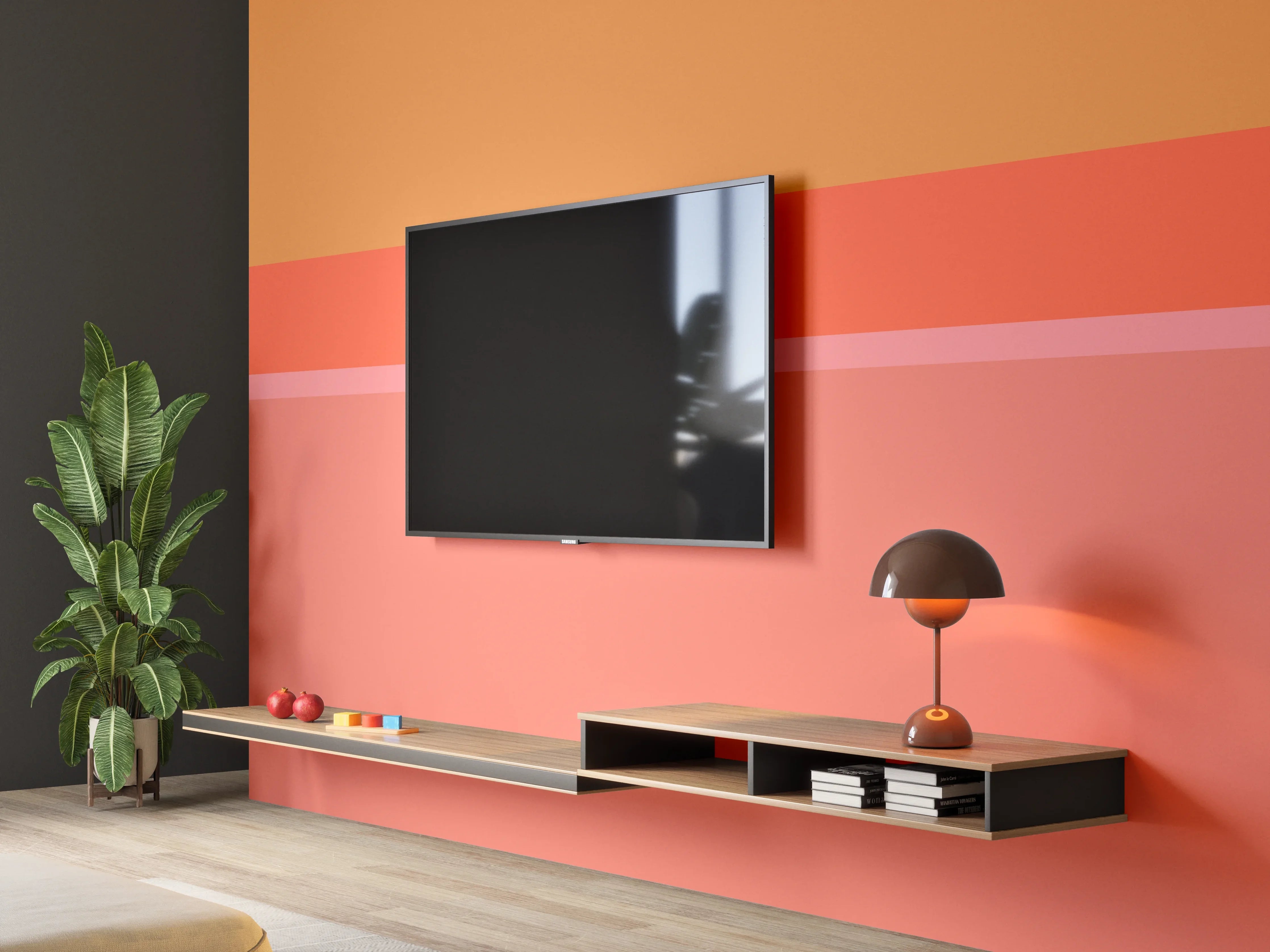 Wandverkleidung Wohnzimmer - The Oranges - Horizontal - Salmon