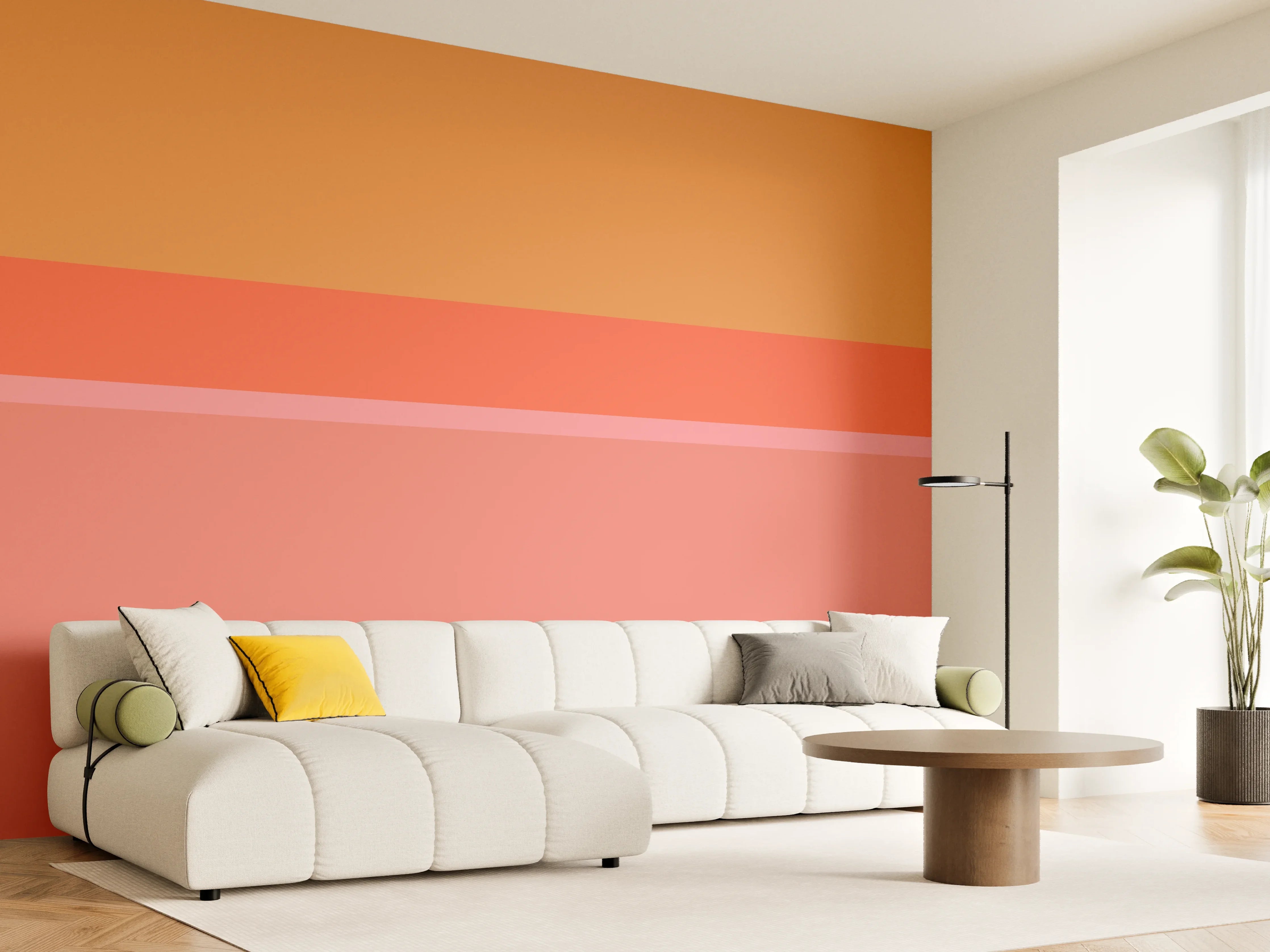 Wandverkleidung Wohnzimmer - The Oranges - Horizontal - Salmon