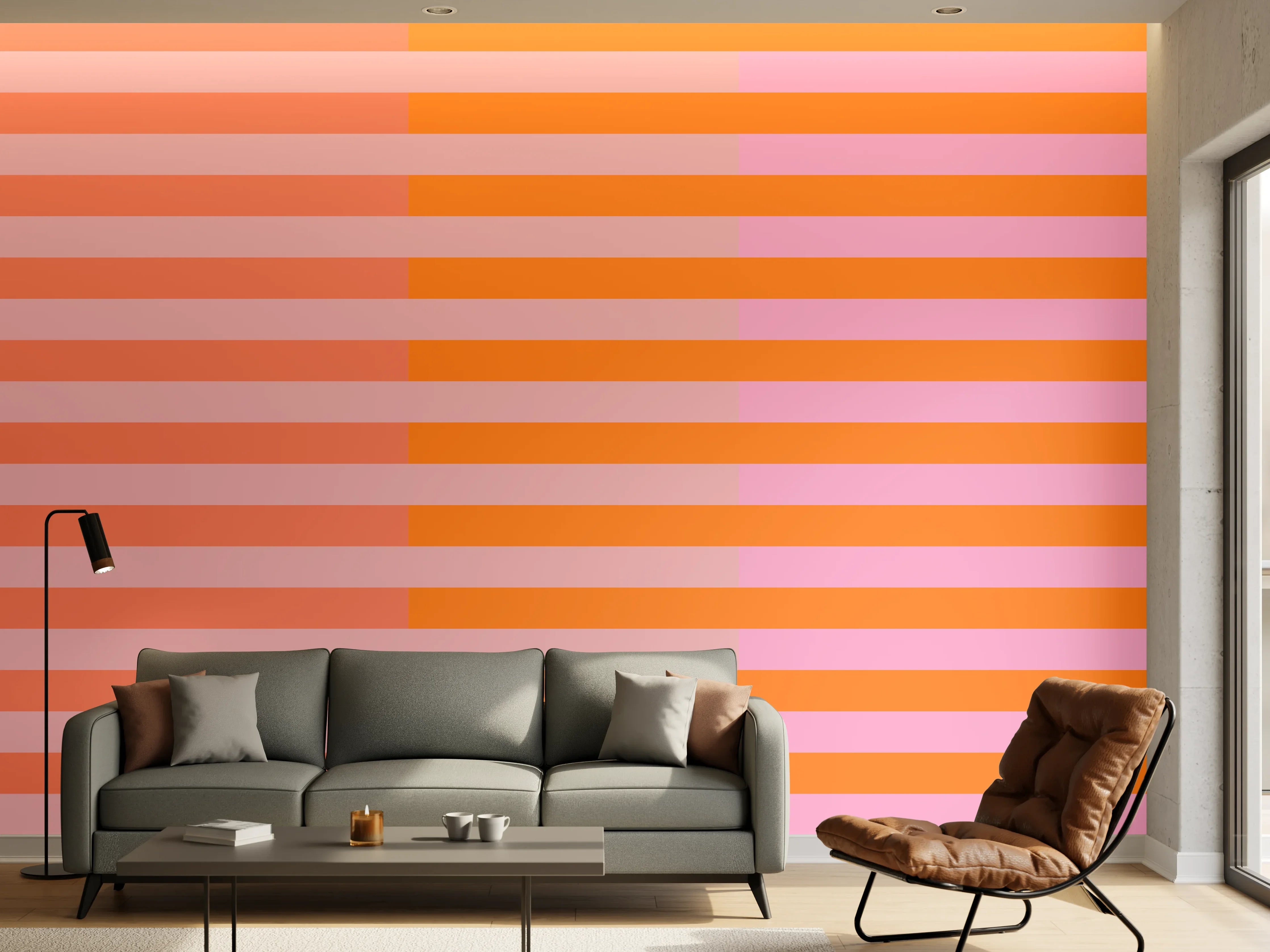 Wandverkleidung Wohnzimmer - The Oranges - Multy Stripes - Coral