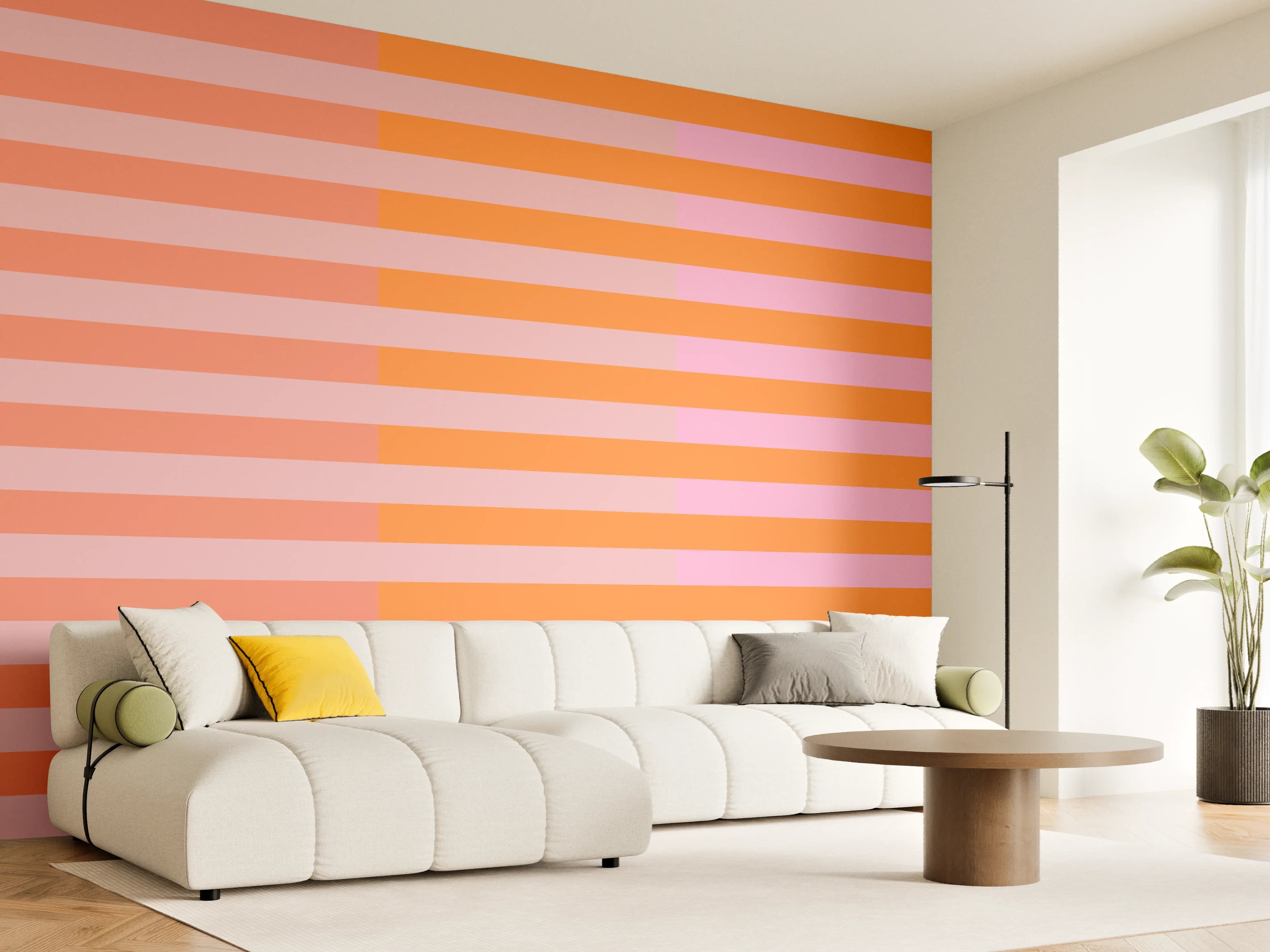 Wandverkleidung Wohnzimmer - The Oranges - Multy Stripes - Coral