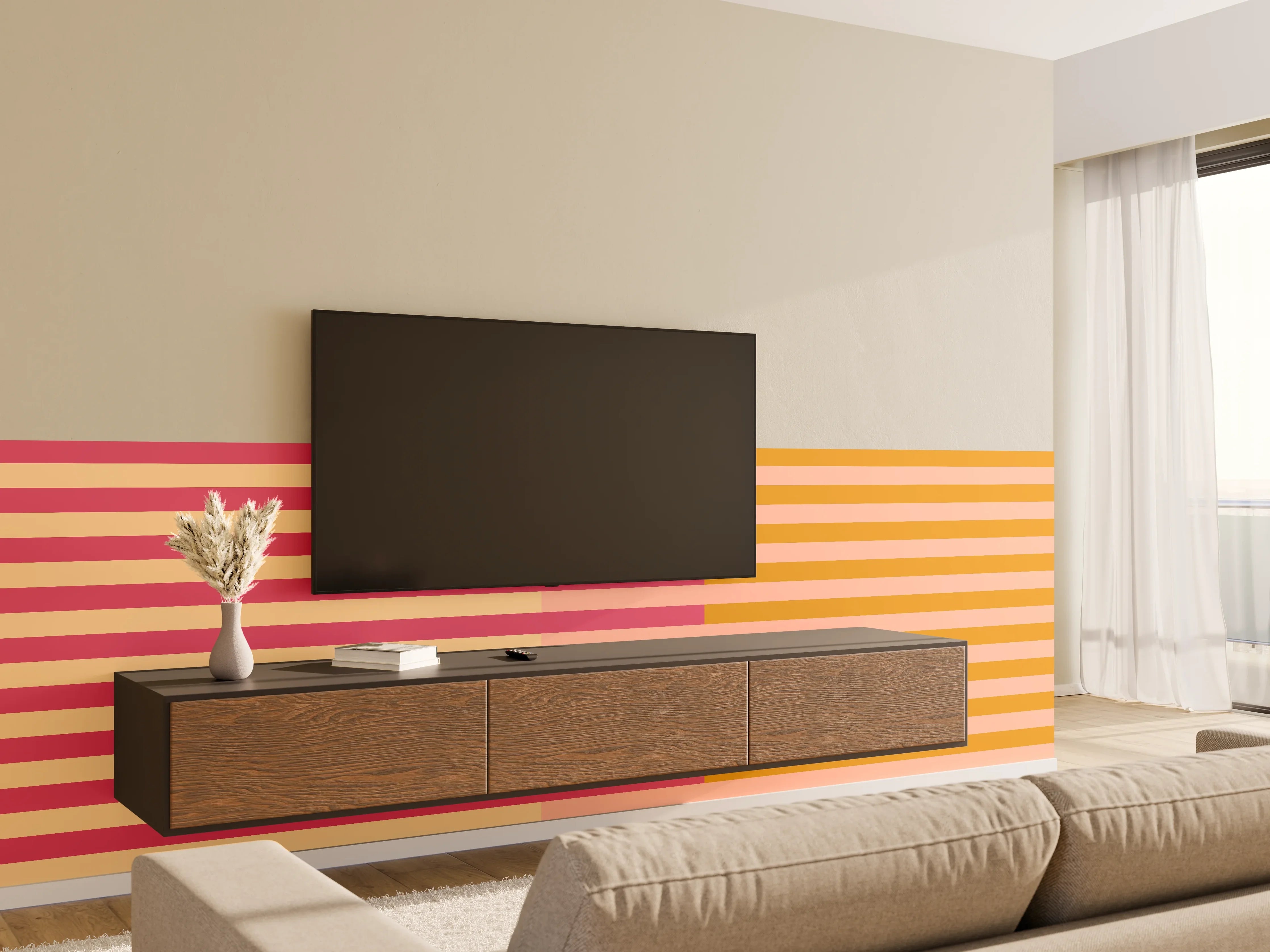 Wandverkleidung Wohnzimmer - The Oranges - Multy Stripes - Cotton Candy