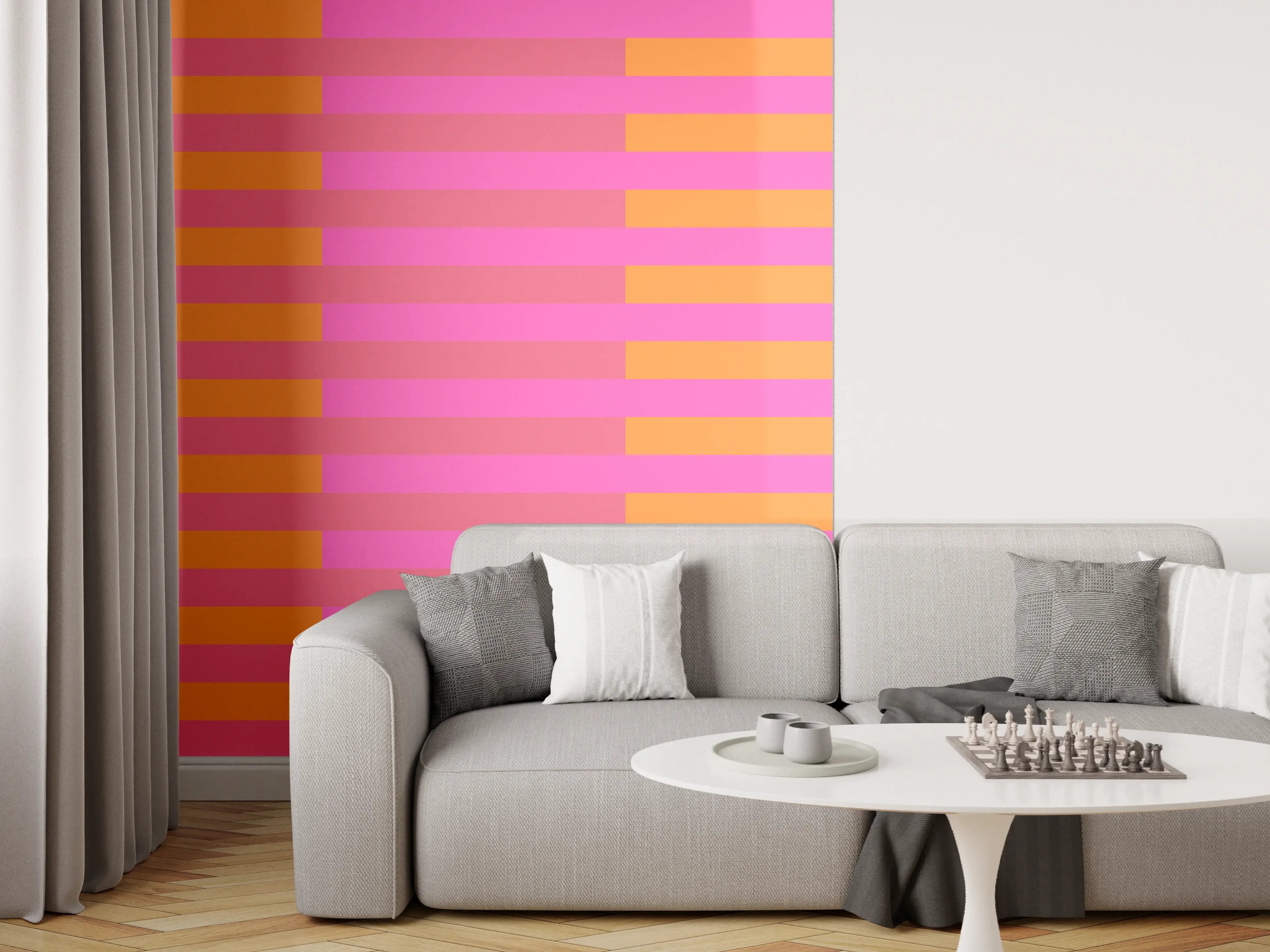 Wandverkleidung Wohnzimmer - The Oranges - Multy Stripes - Fuchsia