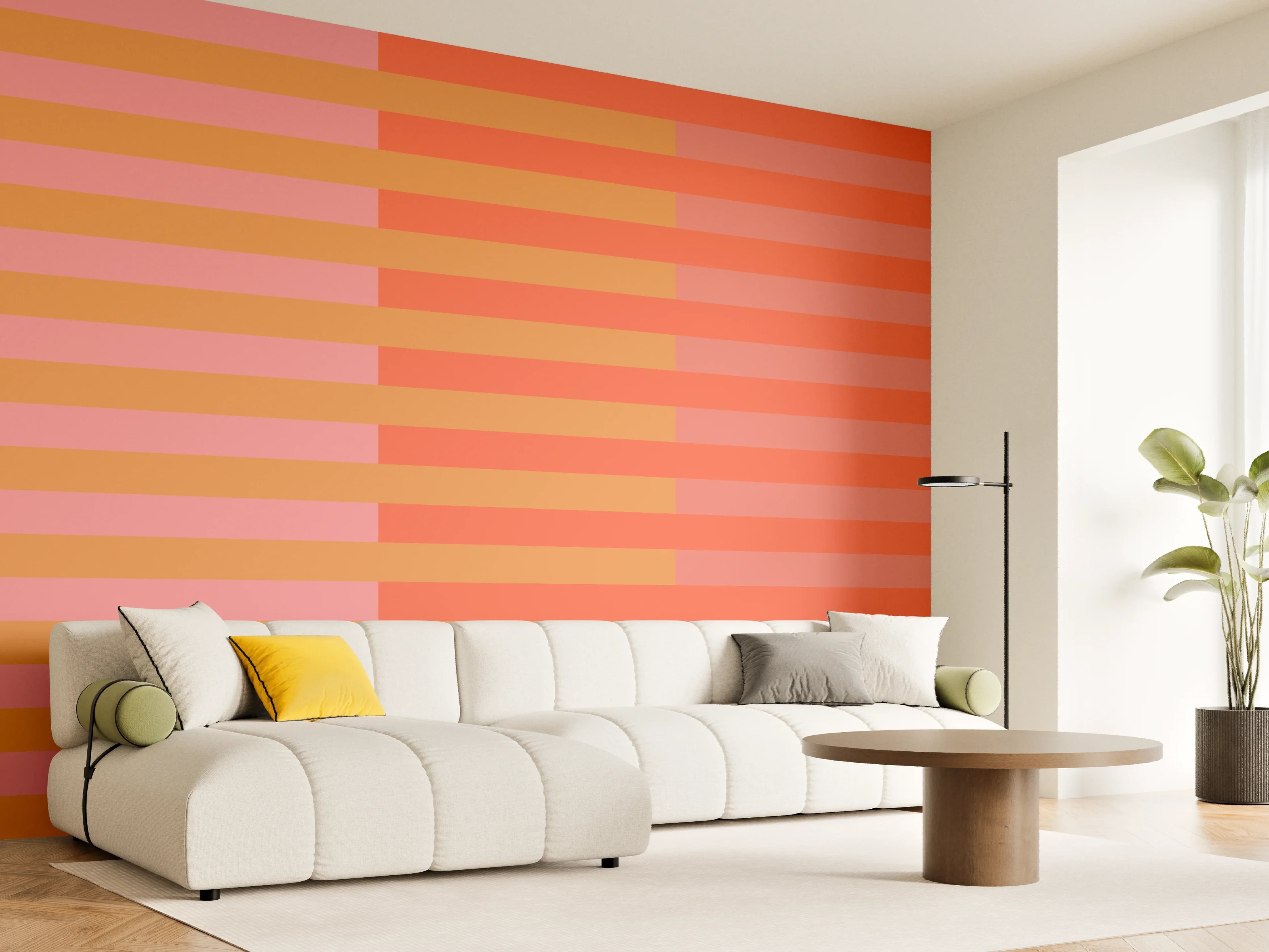 Wandverkleidung Wohnzimmer - The Oranges - Multy Stripes - Salmon