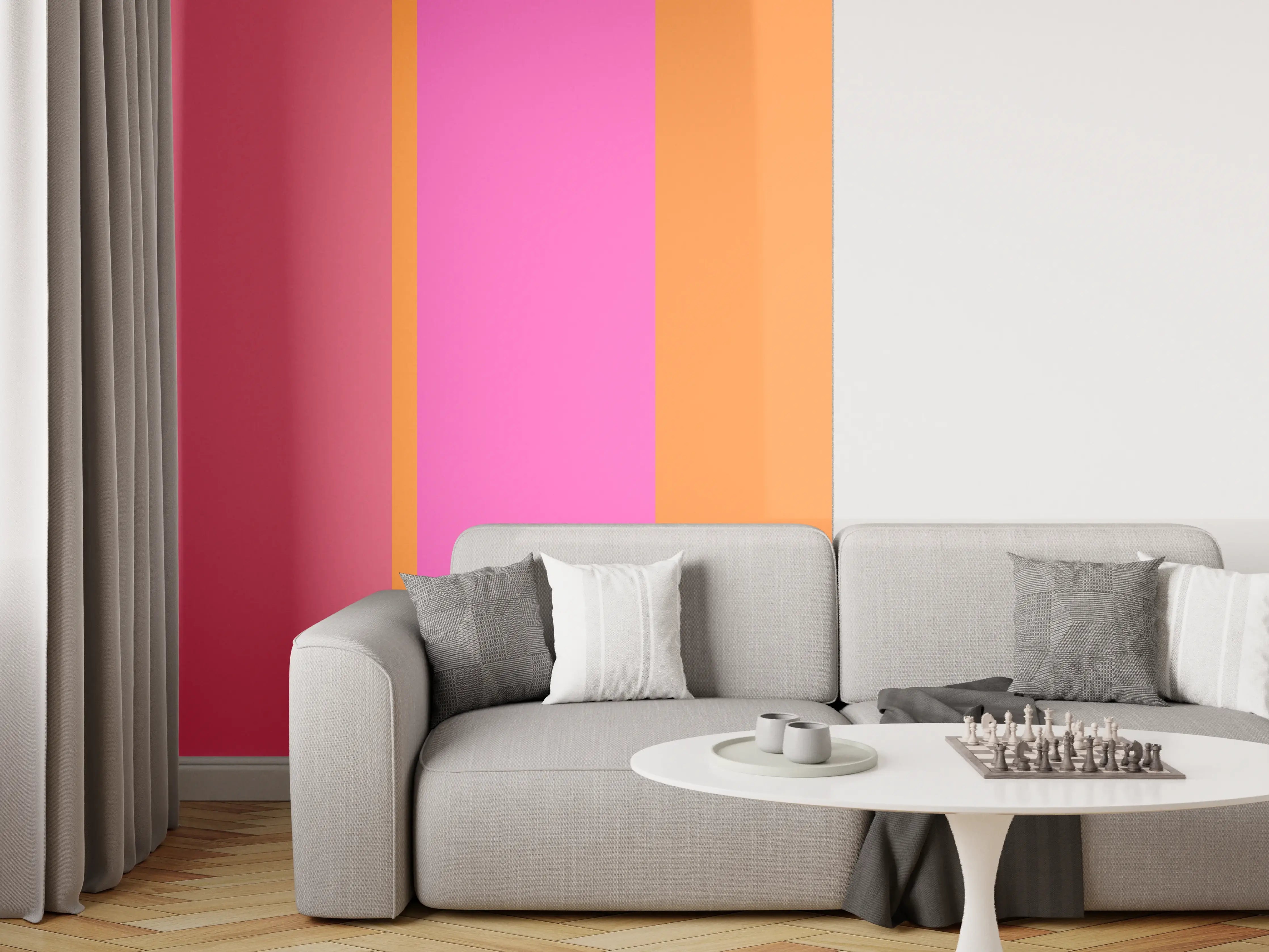 Wandverkleidung Wohnzimmer - The Oranges - Vertical - Fuchsia