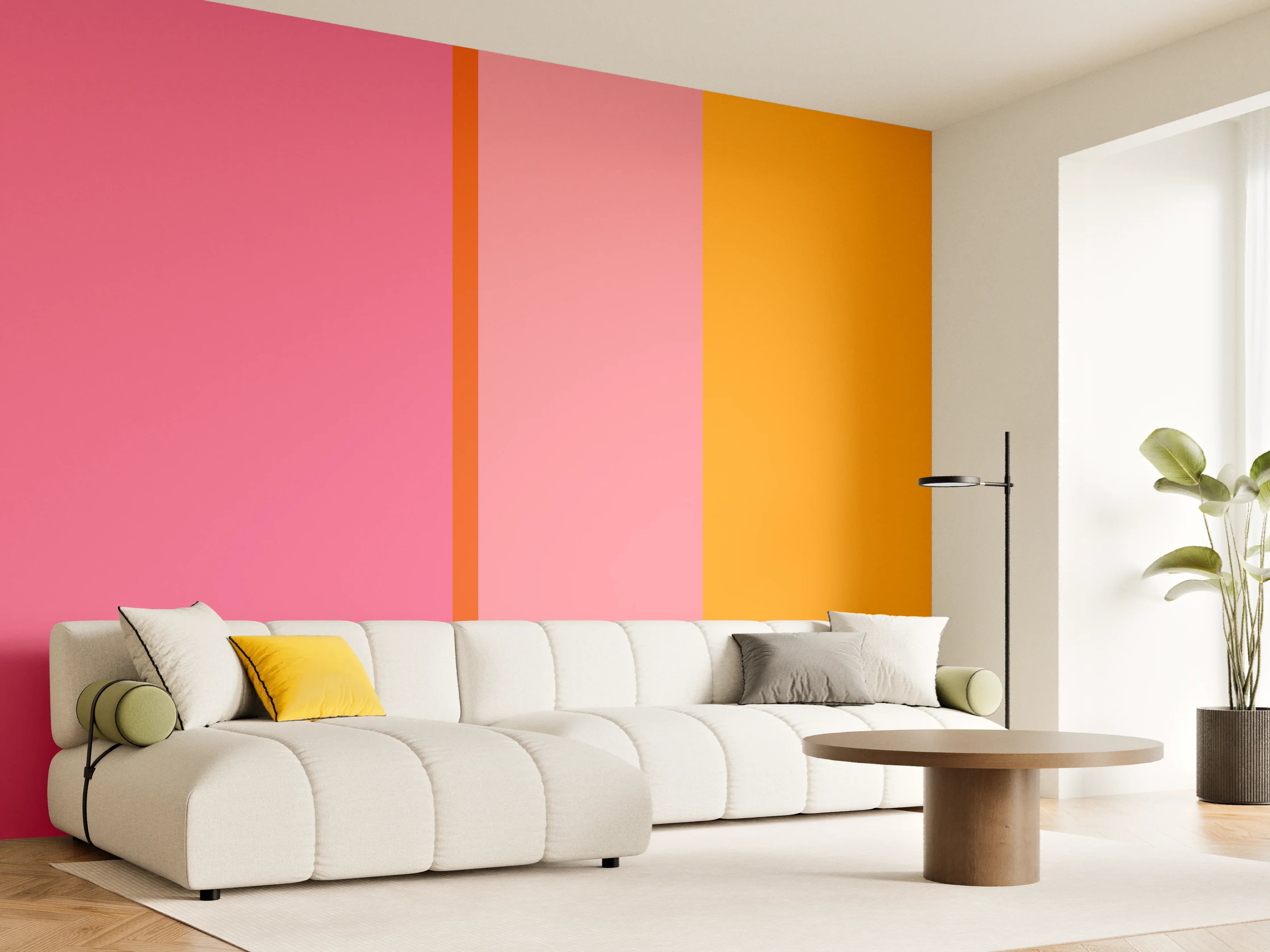 Wandverkleidung Wohnzimmer - The Oranges - Vertical - Raspberry