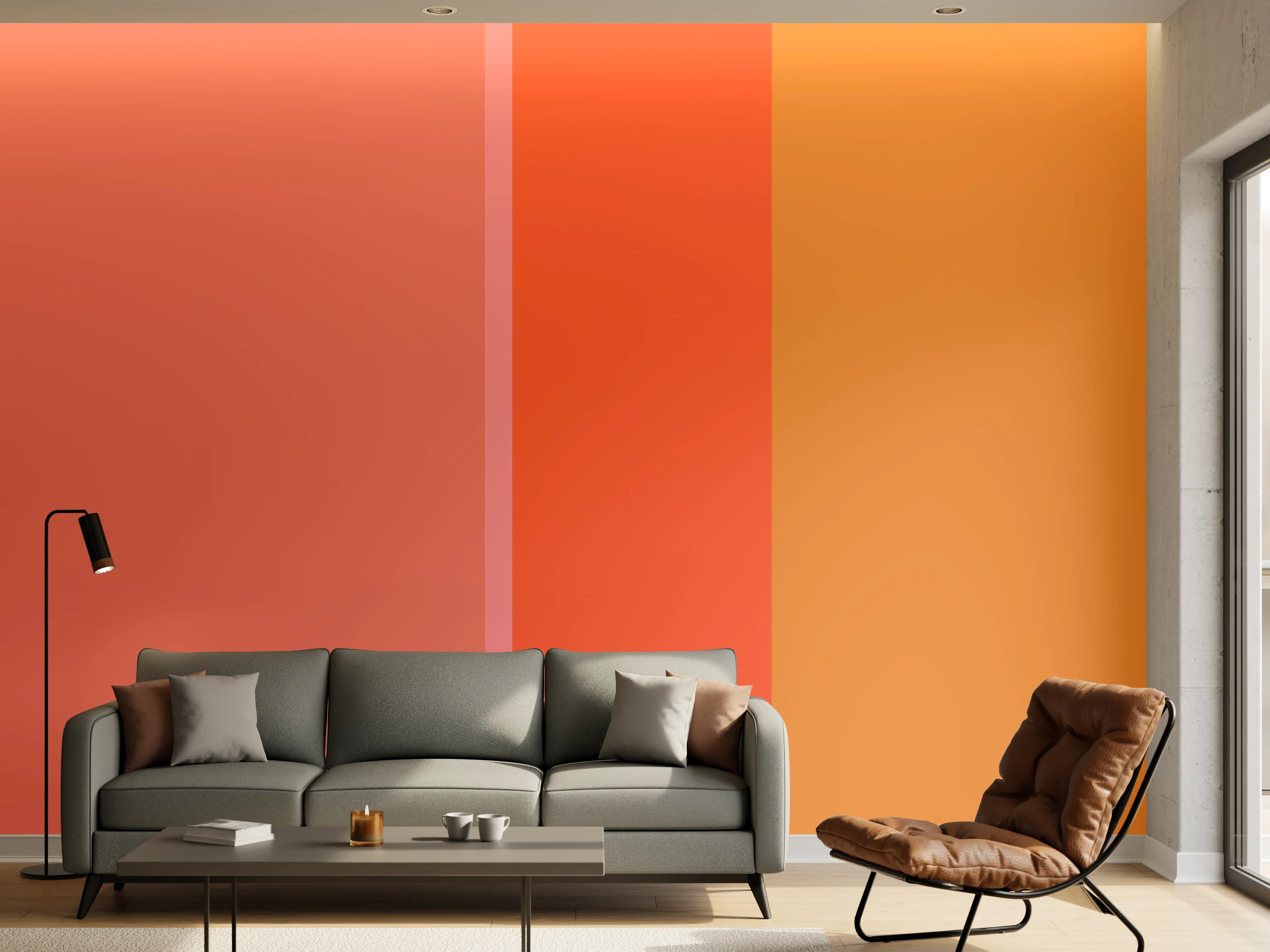 Wandverkleidung Wohnzimmer - The Oranges - Vertical - Salmon