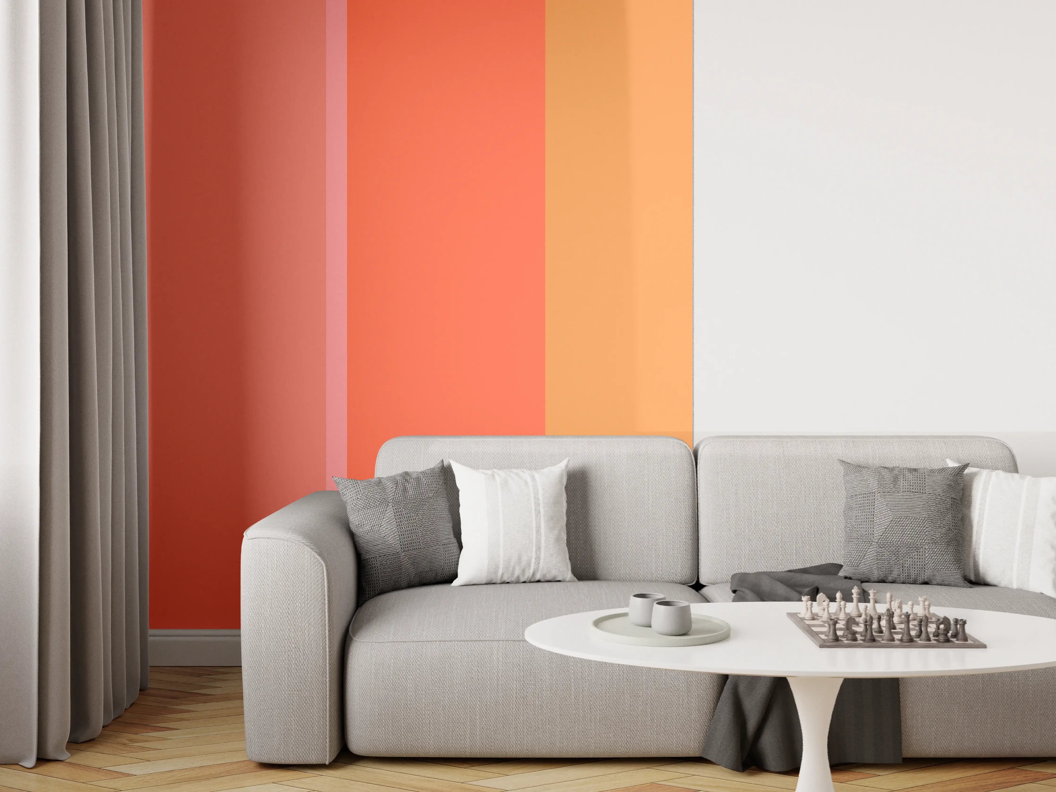 Wandverkleidung Wohnzimmer - The Oranges - Vertical - Salmon