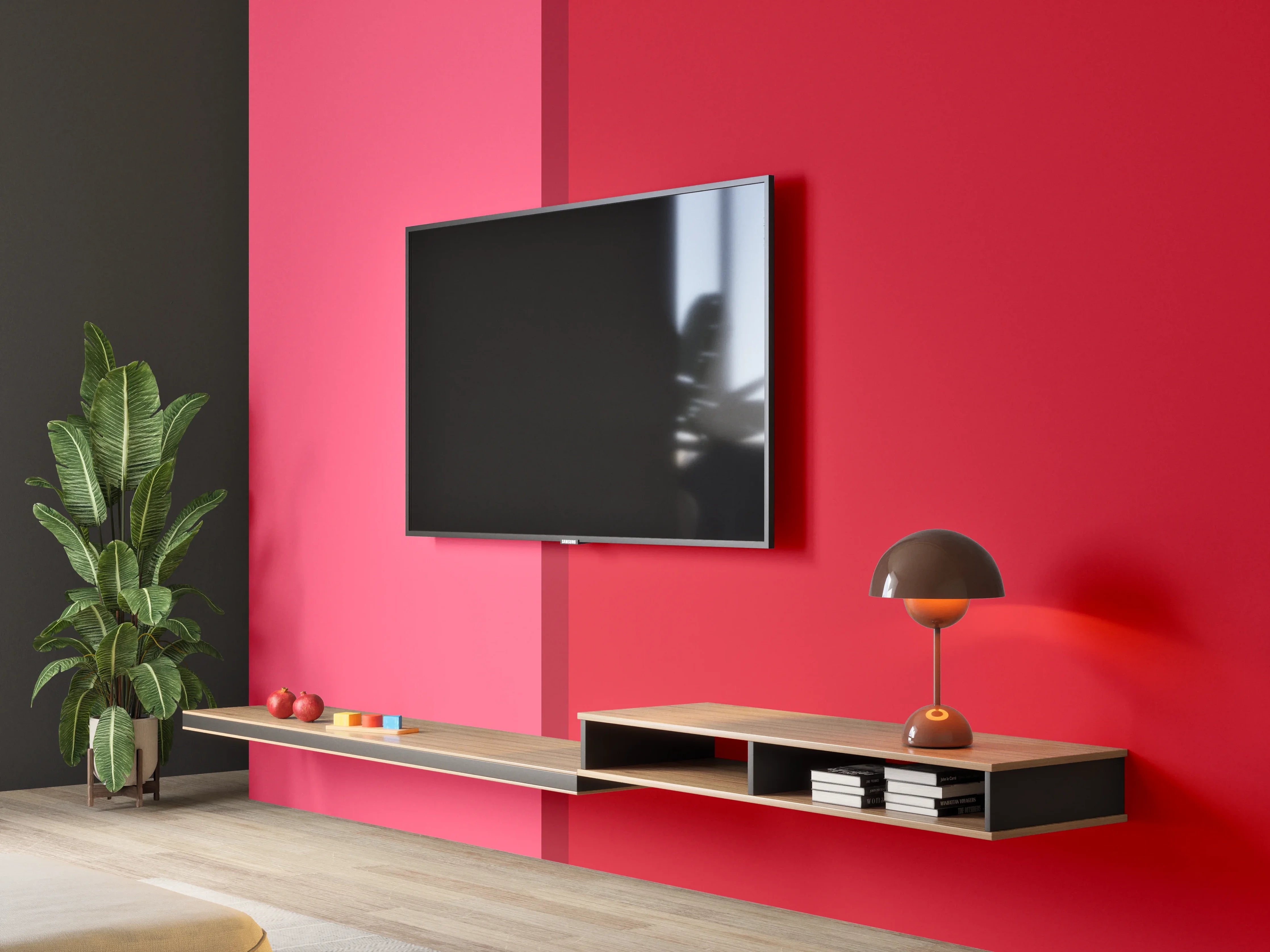 Wandverkleidung Wohnzimmer - The Reds - Easy Vertikal - Pommagranate