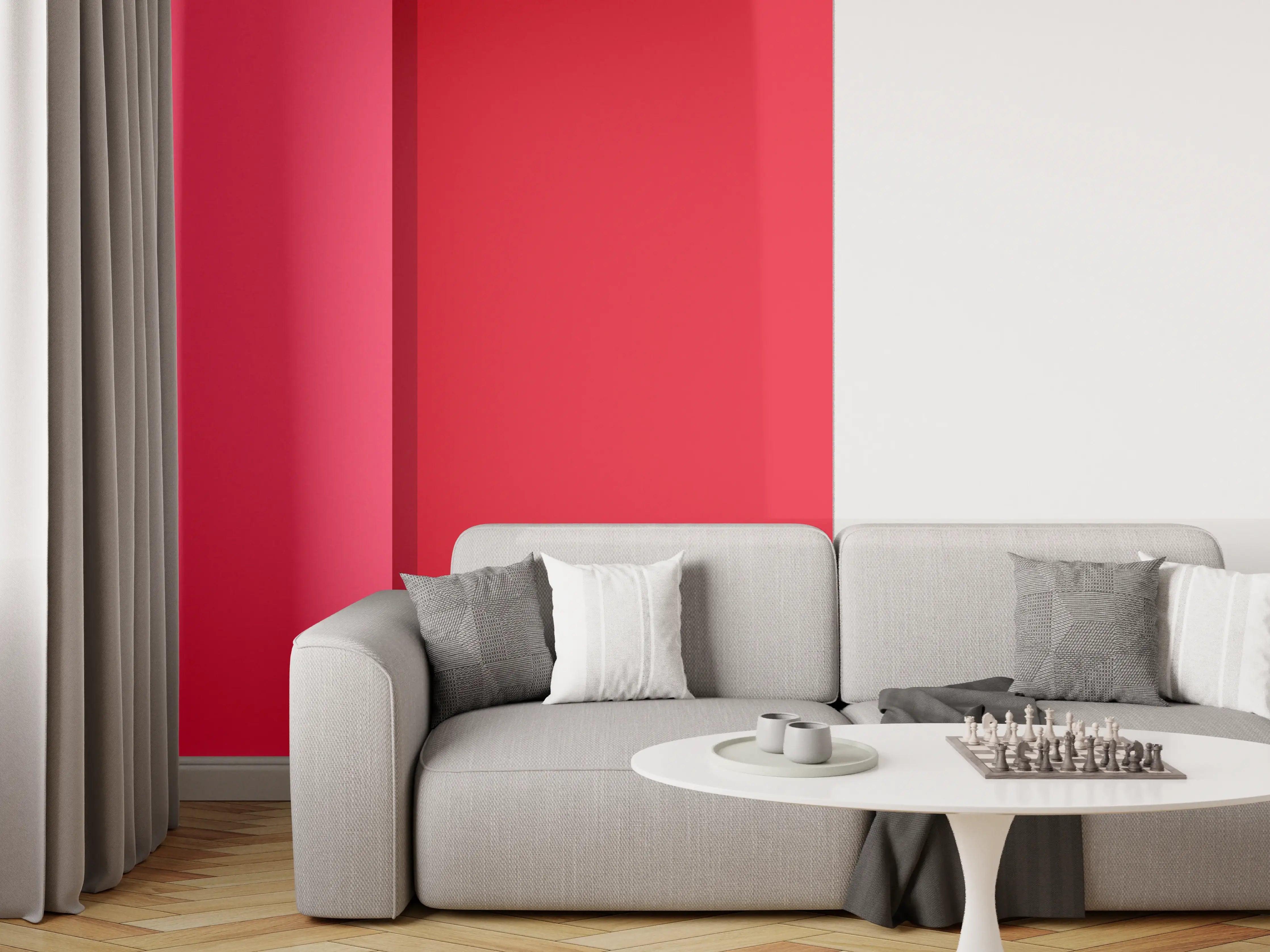 Wandverkleidung Wohnzimmer - The Reds - Easy Vertikal - Pommagranate