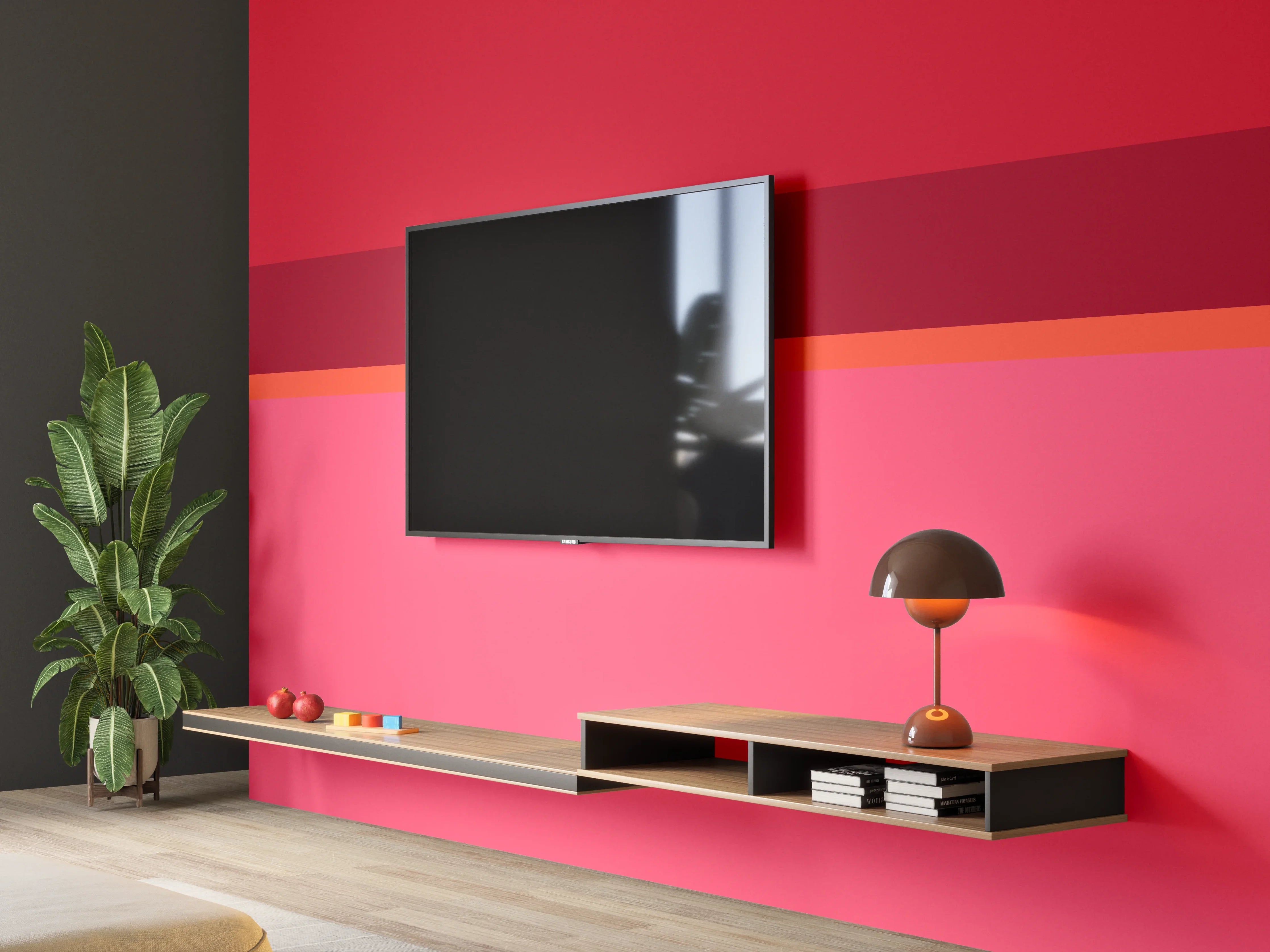 Wandverkleidung Wohnzimmer - The Reds - Horizontal - Pommagranate