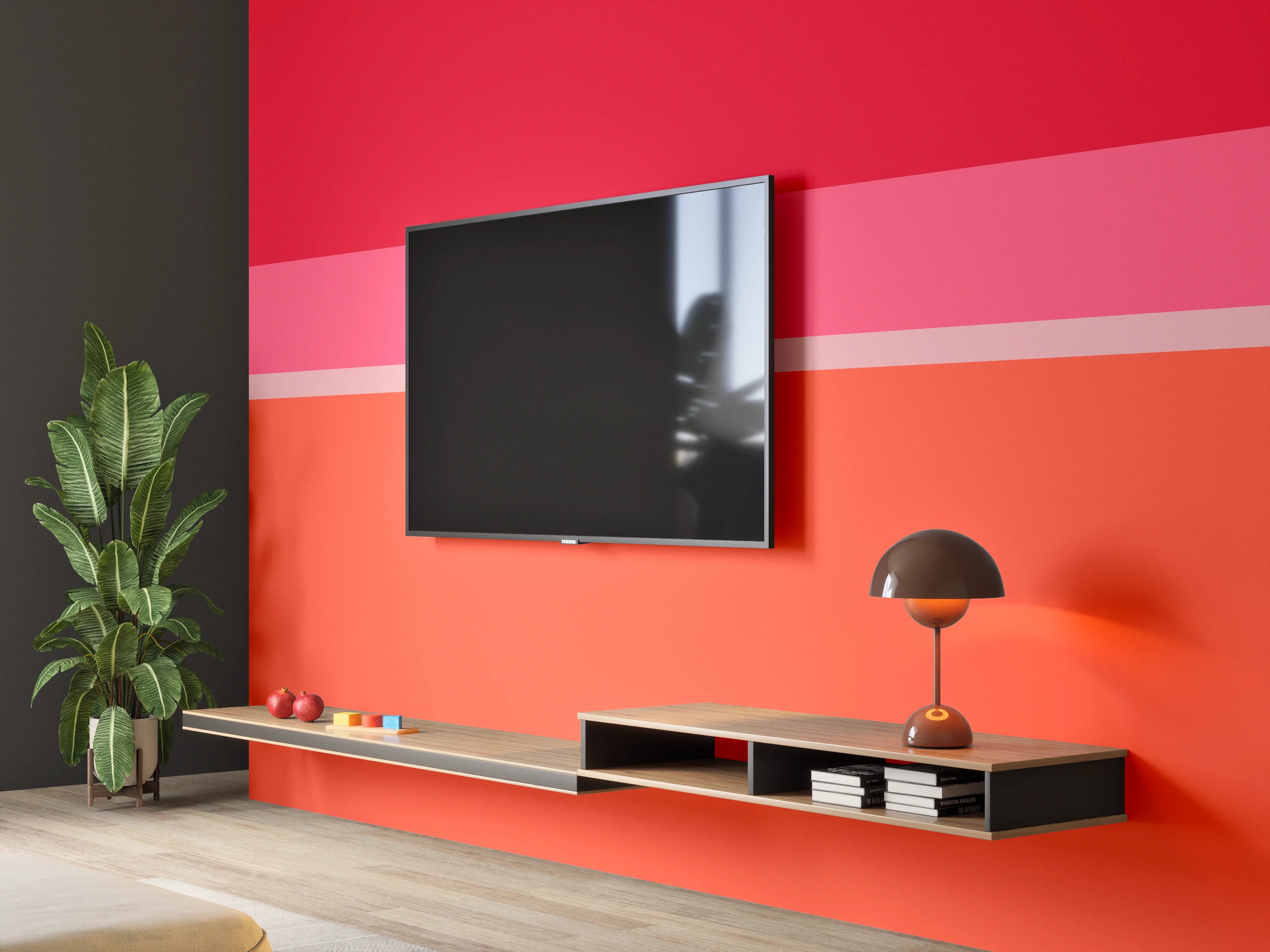 Wandverkleidung Wohnzimmer - The Reds - Horizontal - Strawberry