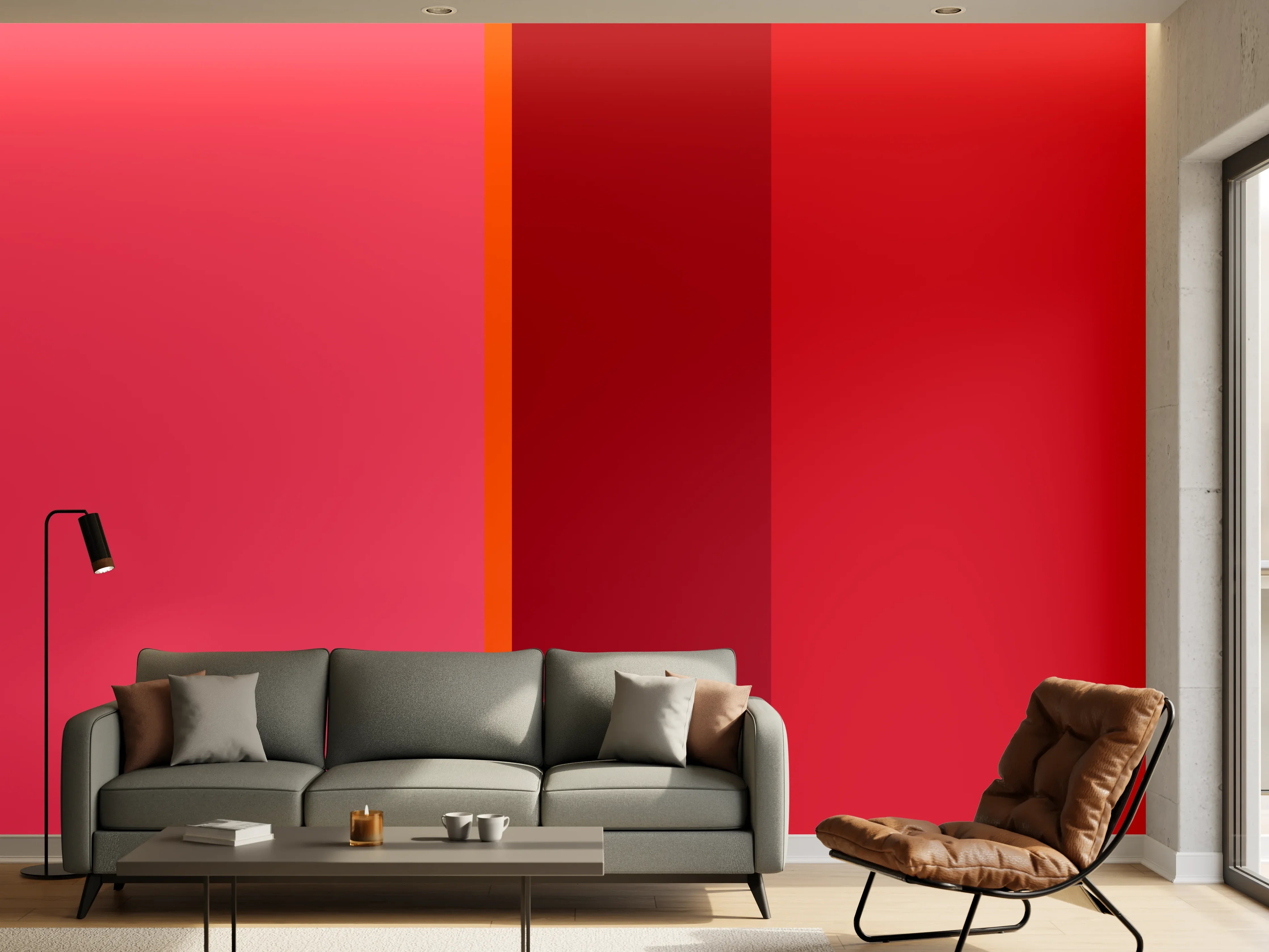 Wandverkleidung Wohnzimmer - The Reds - Vertical - Pommagranate