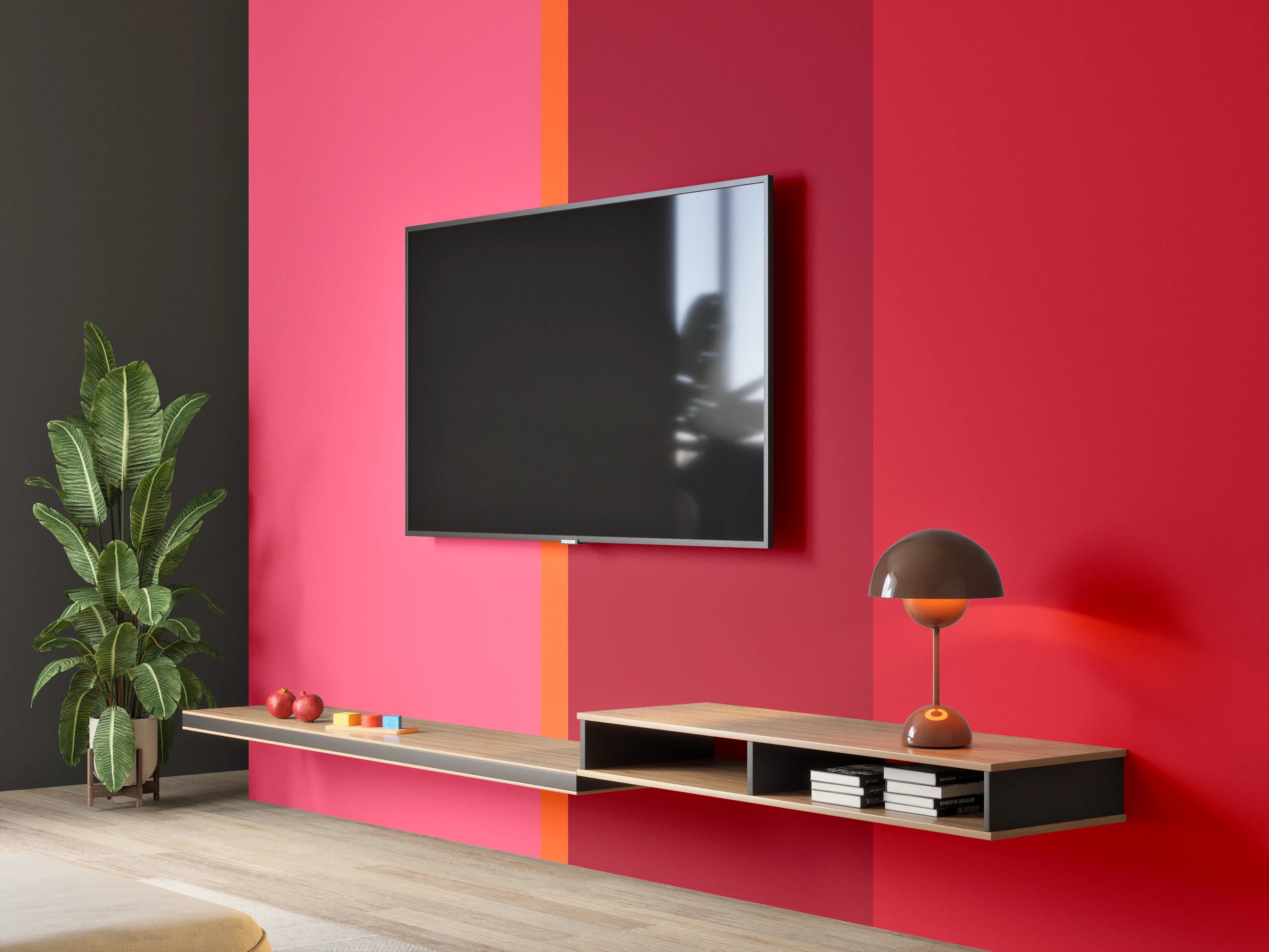 Wandverkleidung Wohnzimmer - The Reds - Vertical - Pommagranate