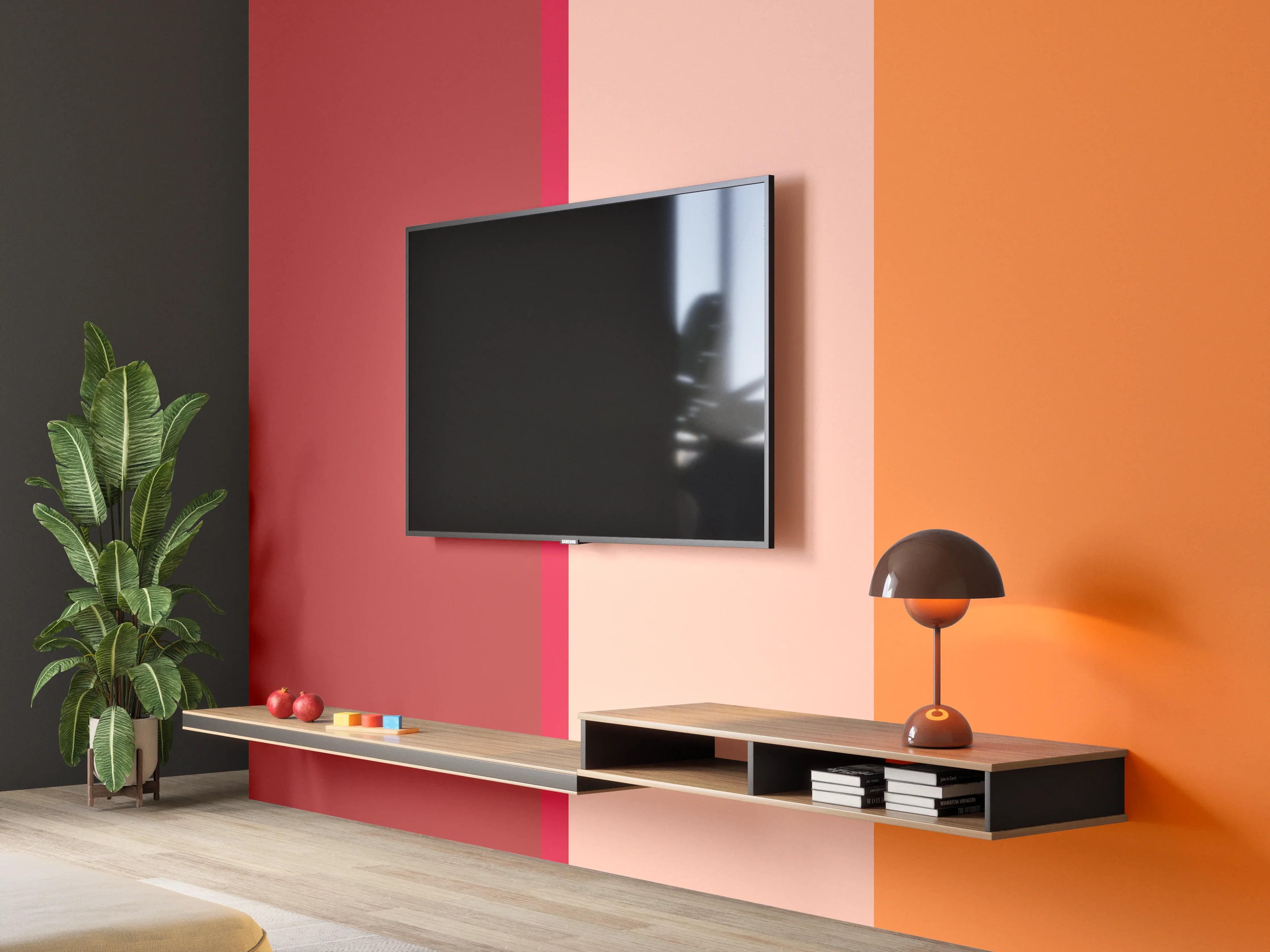 Wandverkleidung Wohnzimmer - The Reds - Vertical - Sangria