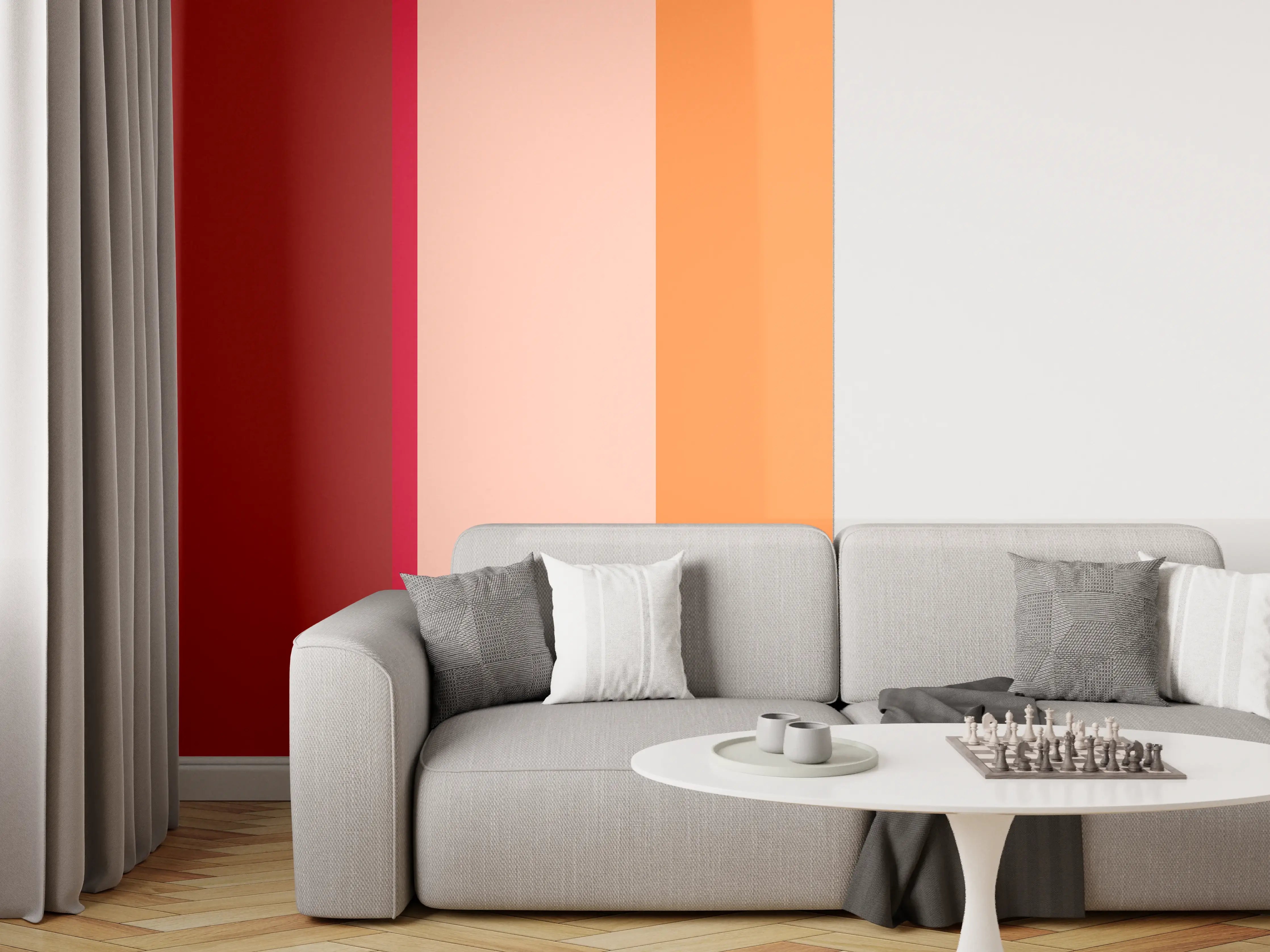 Wandverkleidung Wohnzimmer - The Reds - Vertical - Sangria