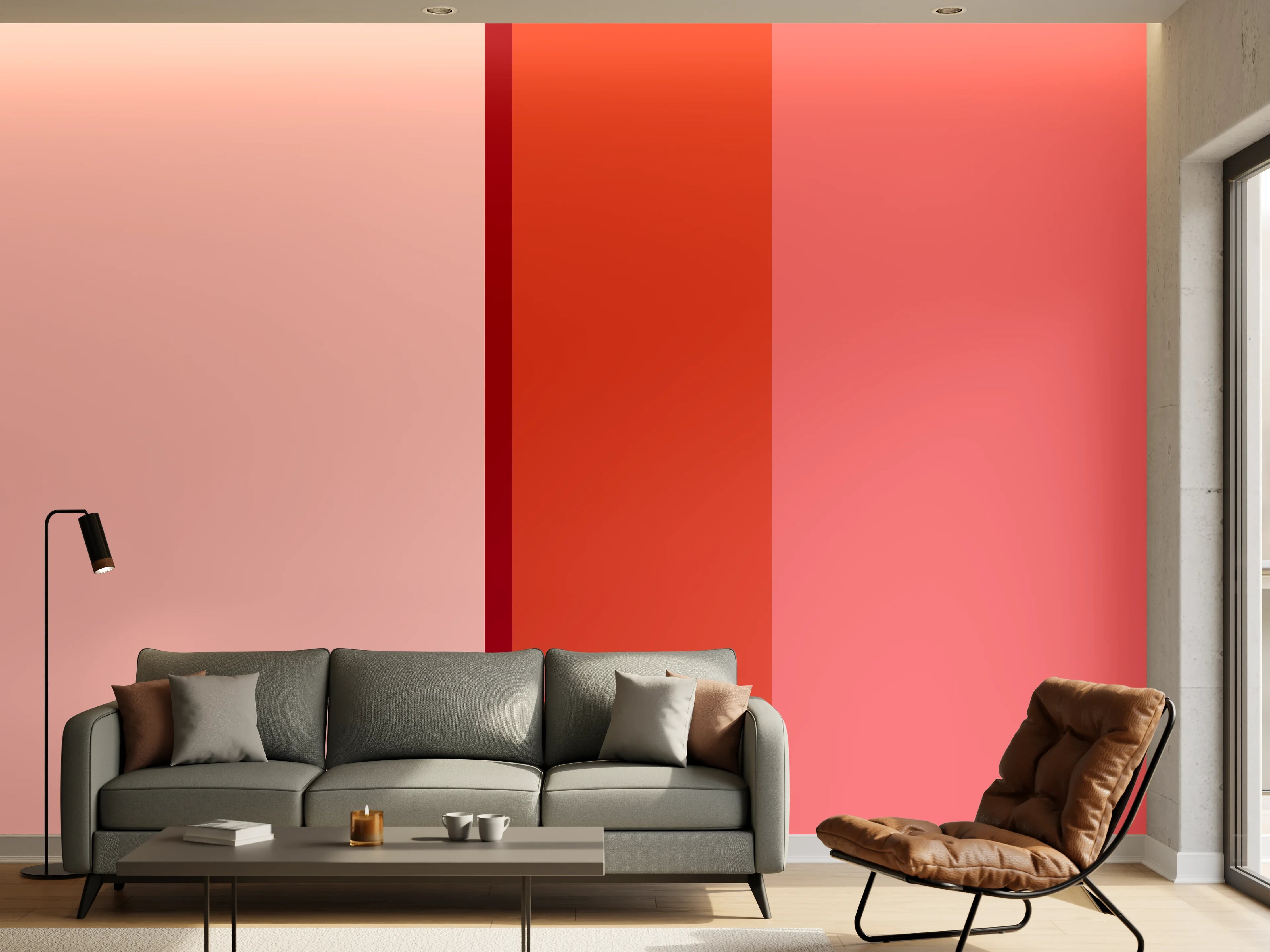 Wandverkleidung Wohnzimmer - The Reds - Vertical - Tomato