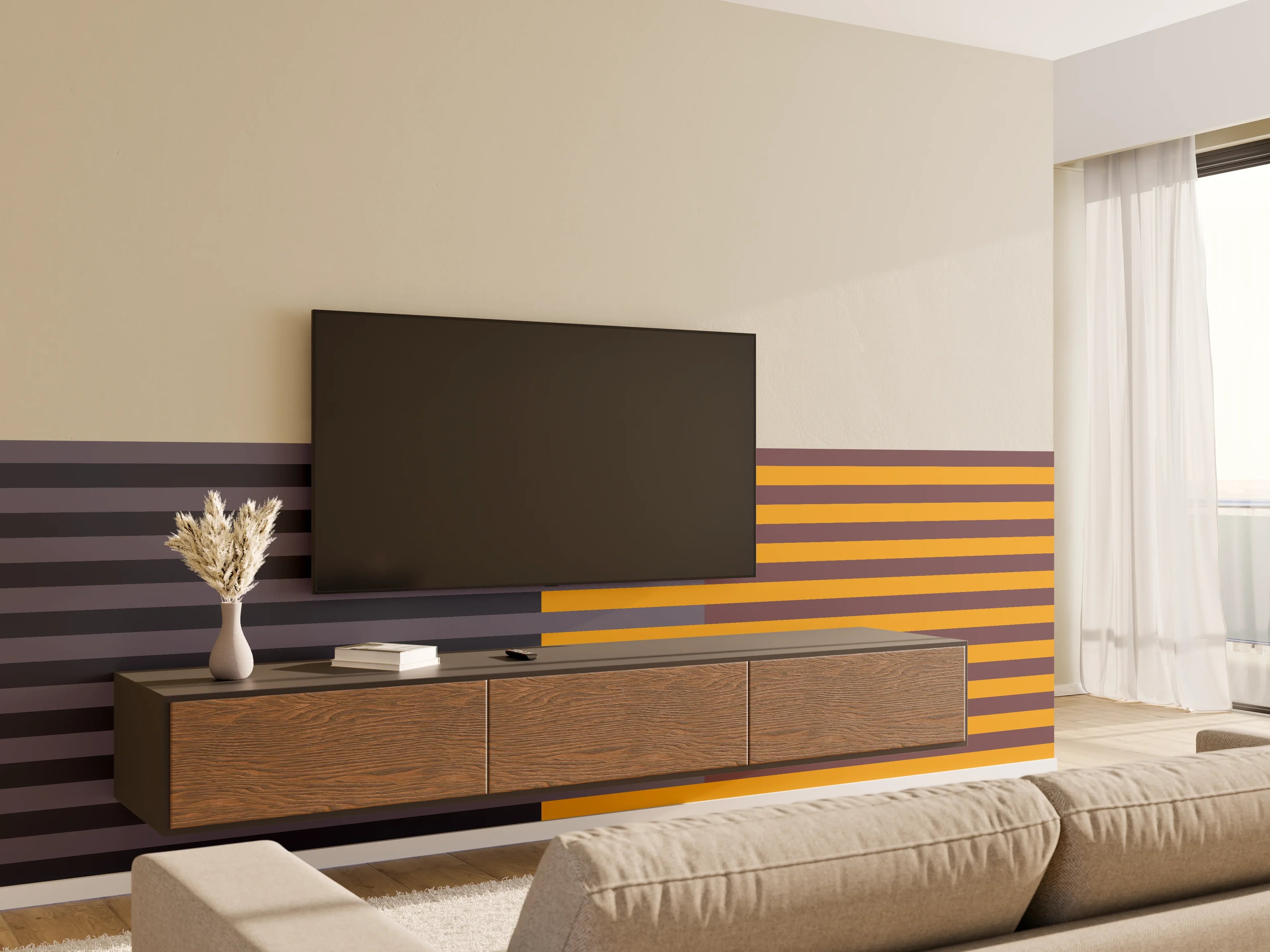 Wandverkleidung Wohnzimmer - The Retros - Multy Stripes - Cersai