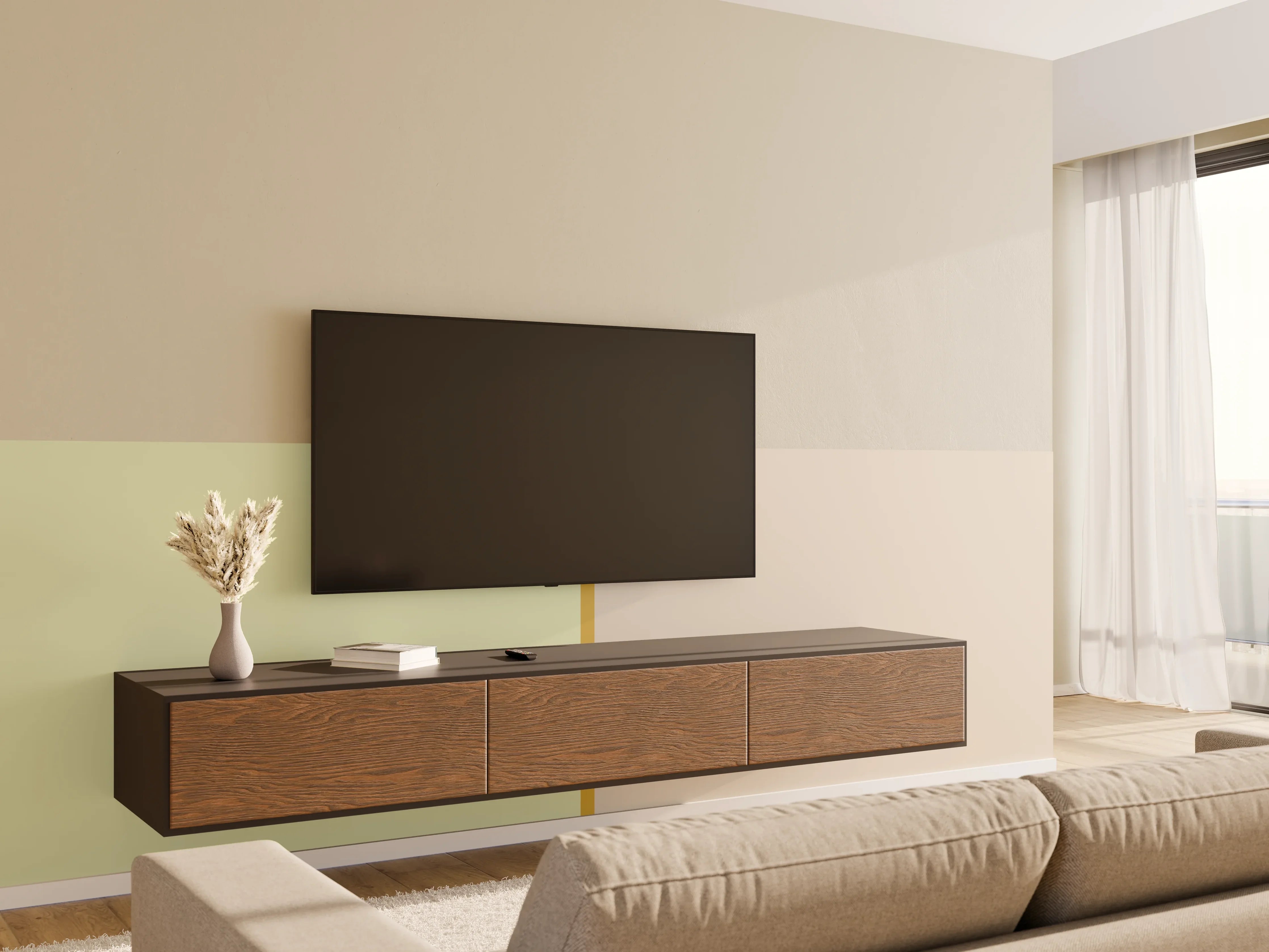 Wandverkleidung Wohnzimmer - The Springs - Easy Vertikal - Birch