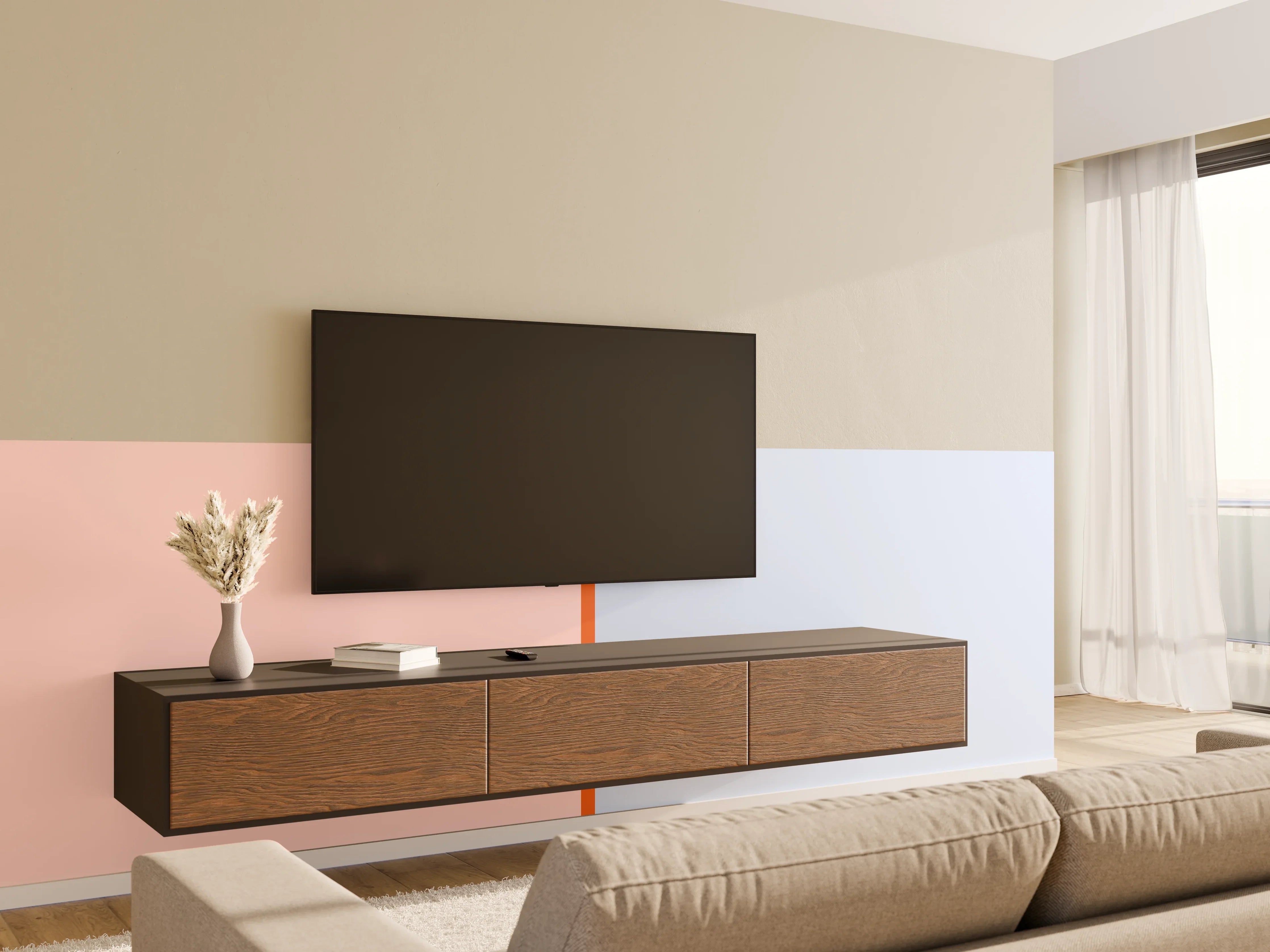 Wandverkleidung Wohnzimmer - The Springs - Easy Vertikal - Crocus