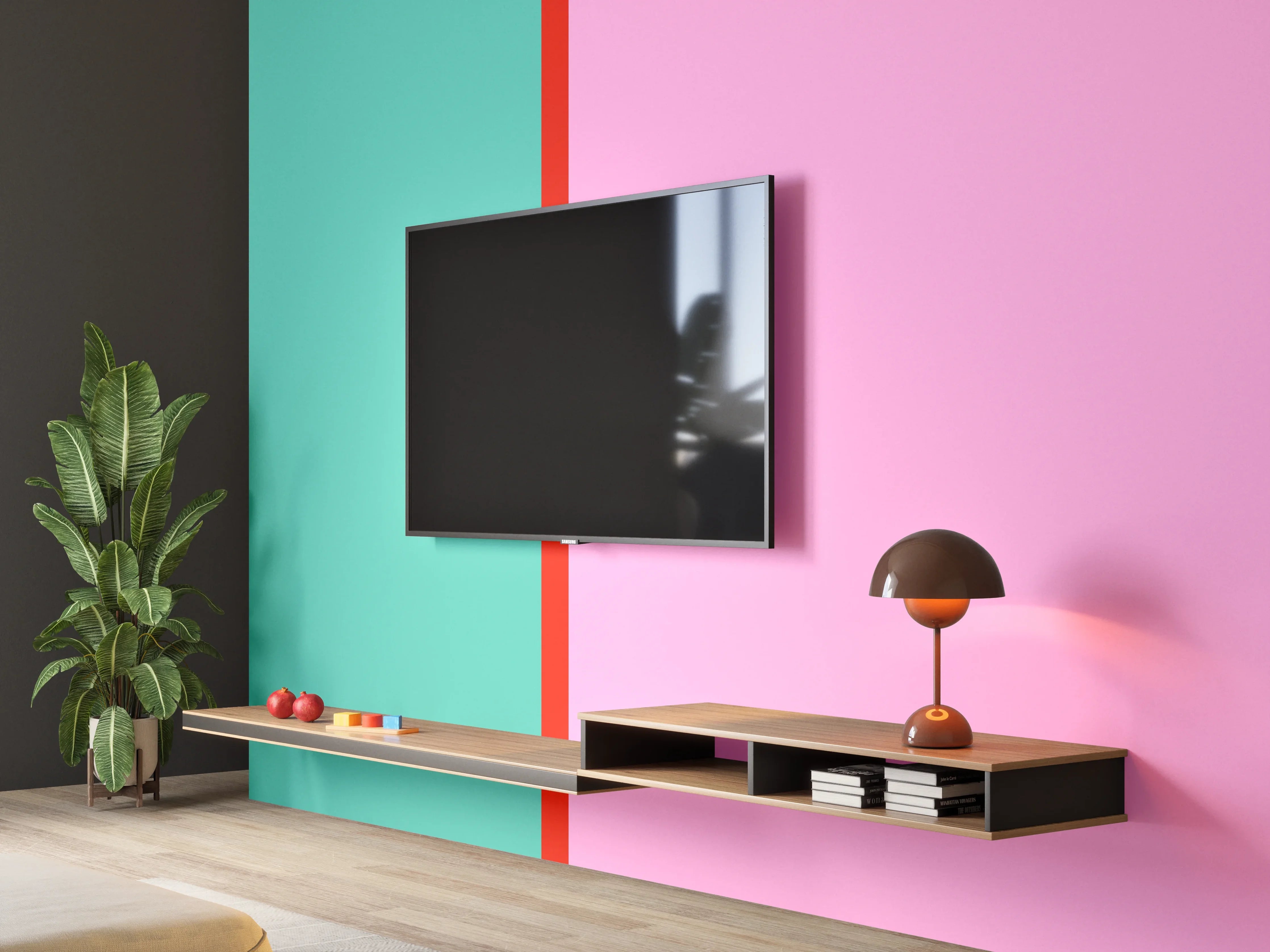 Wandverkleidung Wohnzimmer - The Springs - Easy Vertikal - Peony