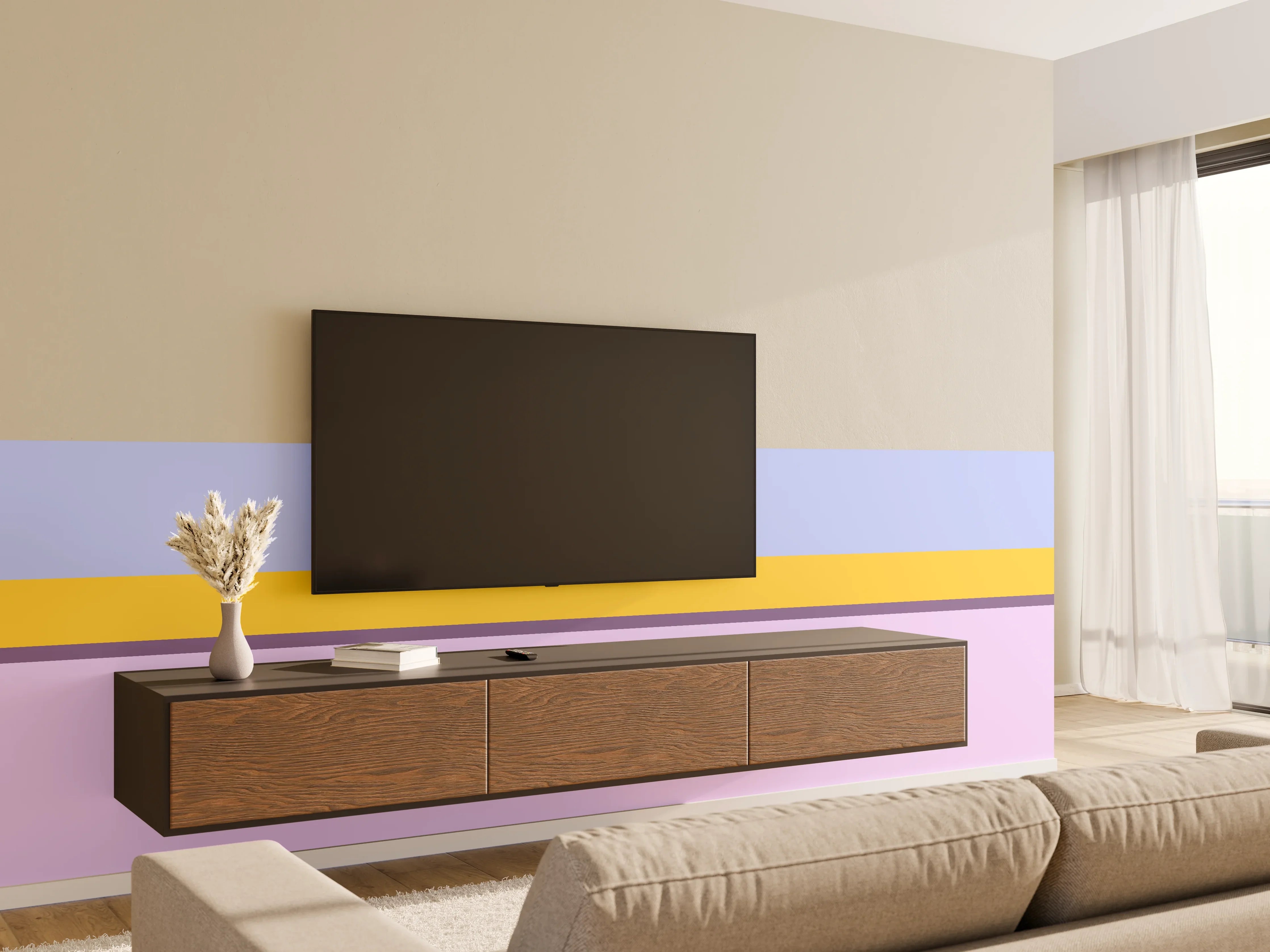 Wandverkleidung Wohnzimmer - The Springs - Horizontal - Lilac
